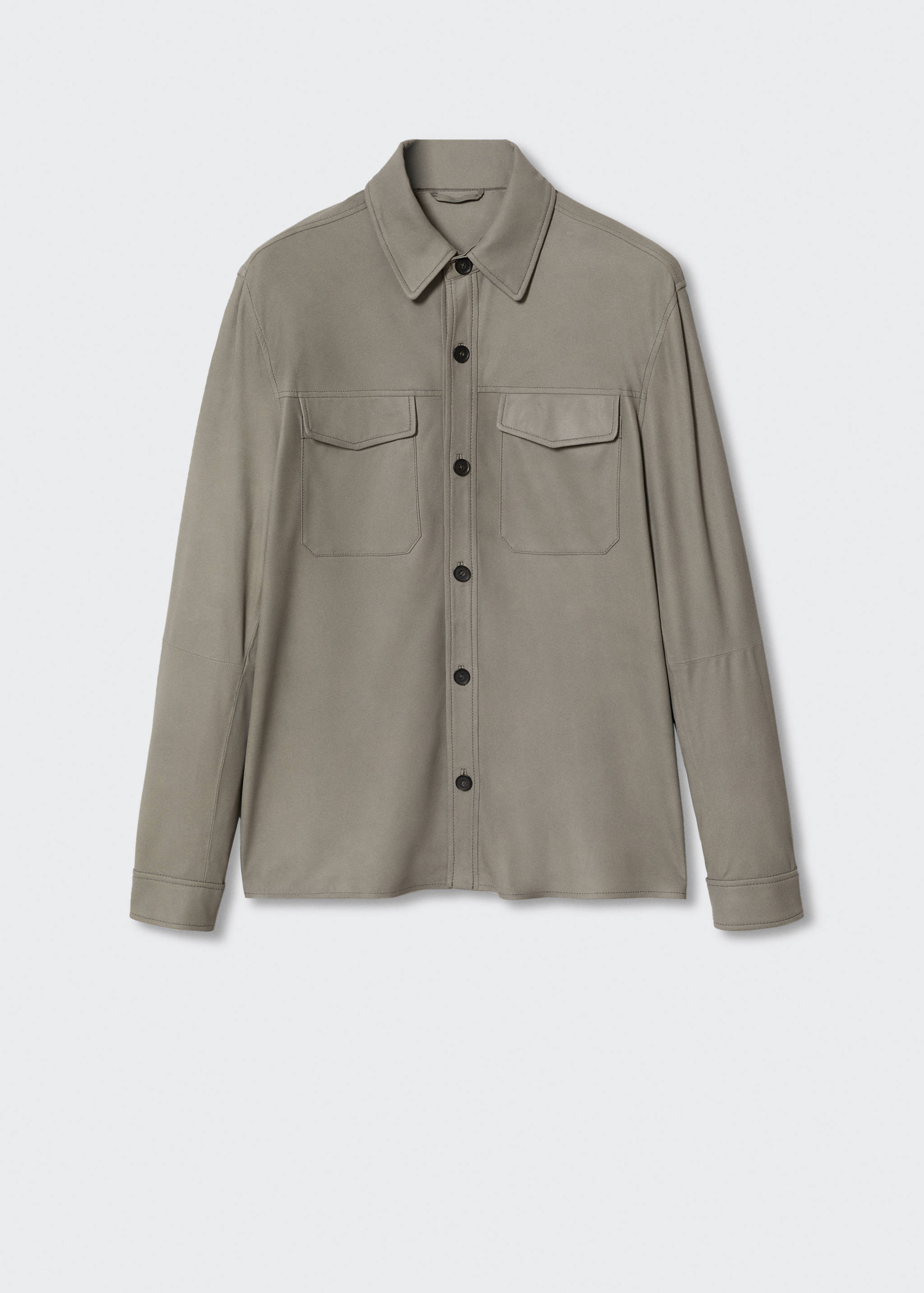 Leather overshirt with pockets - Article without model