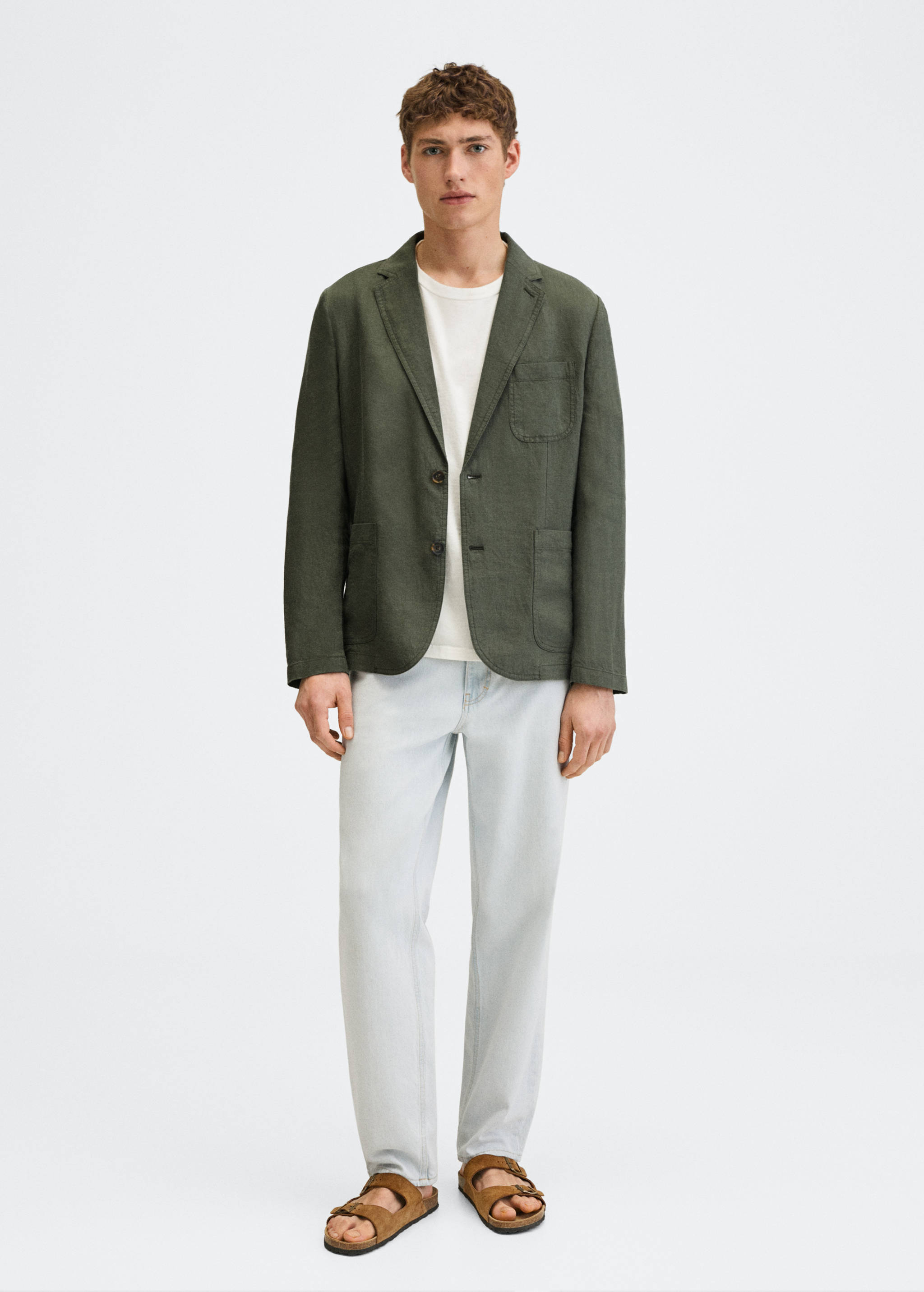 Slim-fit linen jacket - General plane