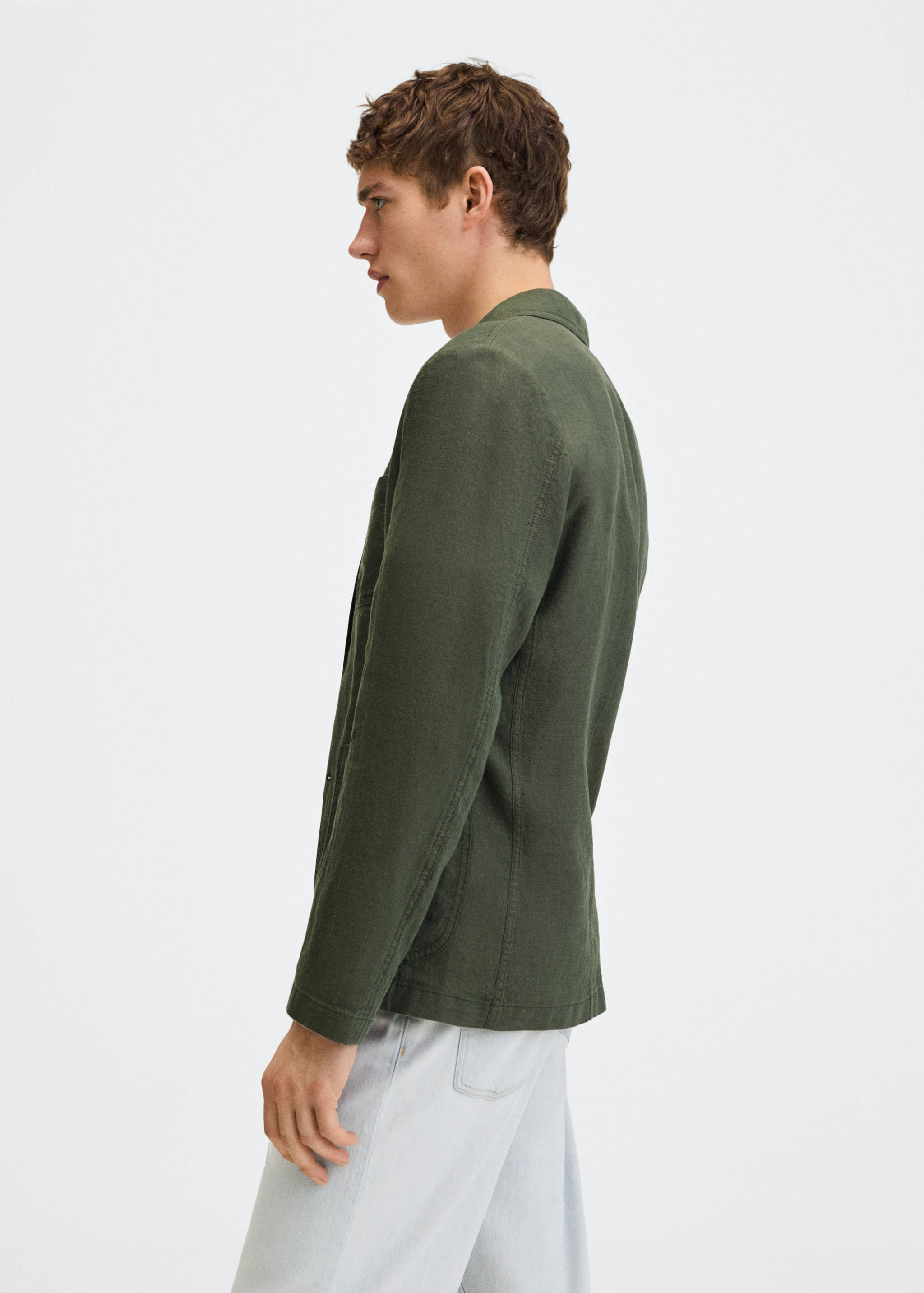 Slim-fit linen jacket - Details of the article 2