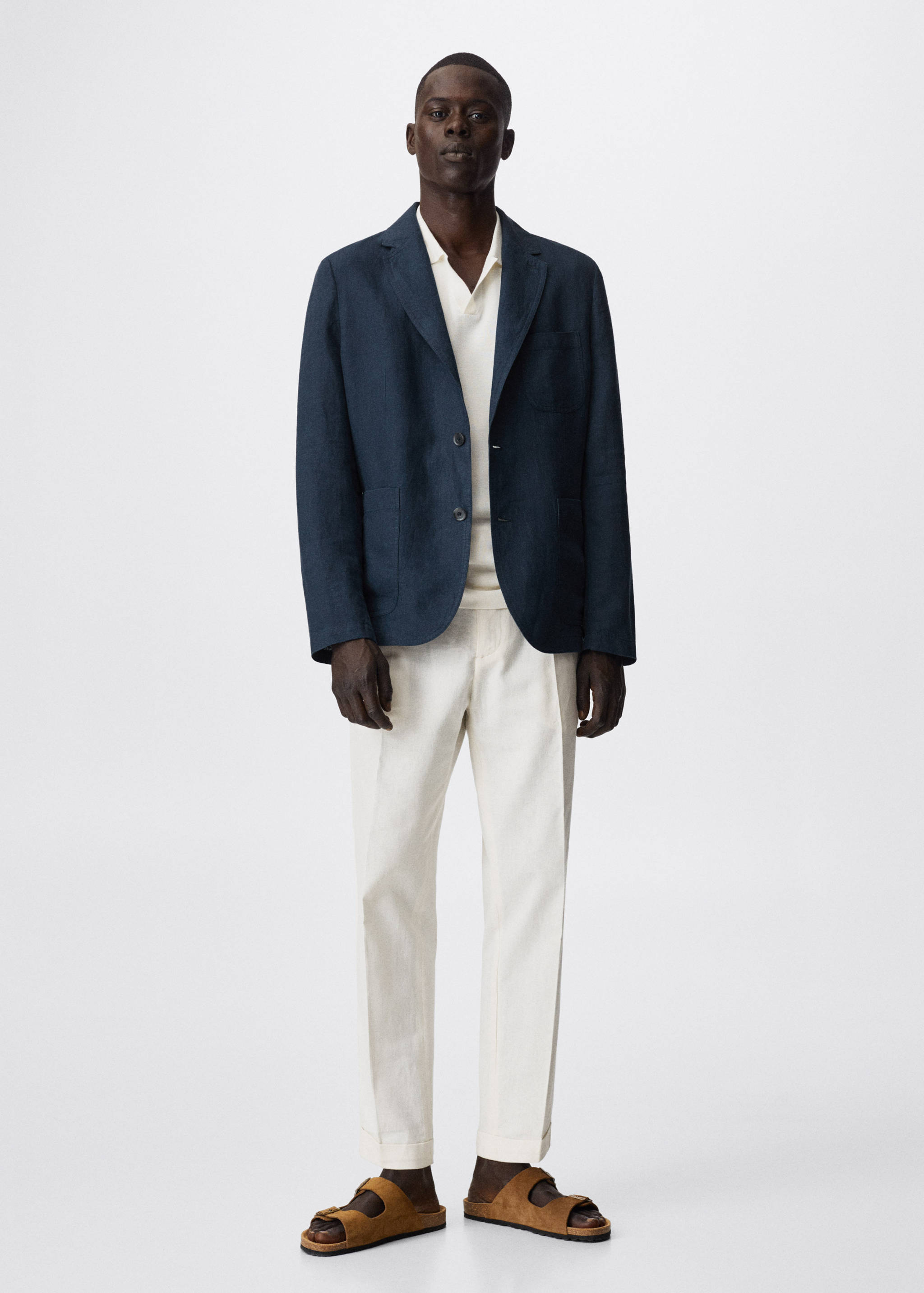 Slim-fit linen jacket - General plane