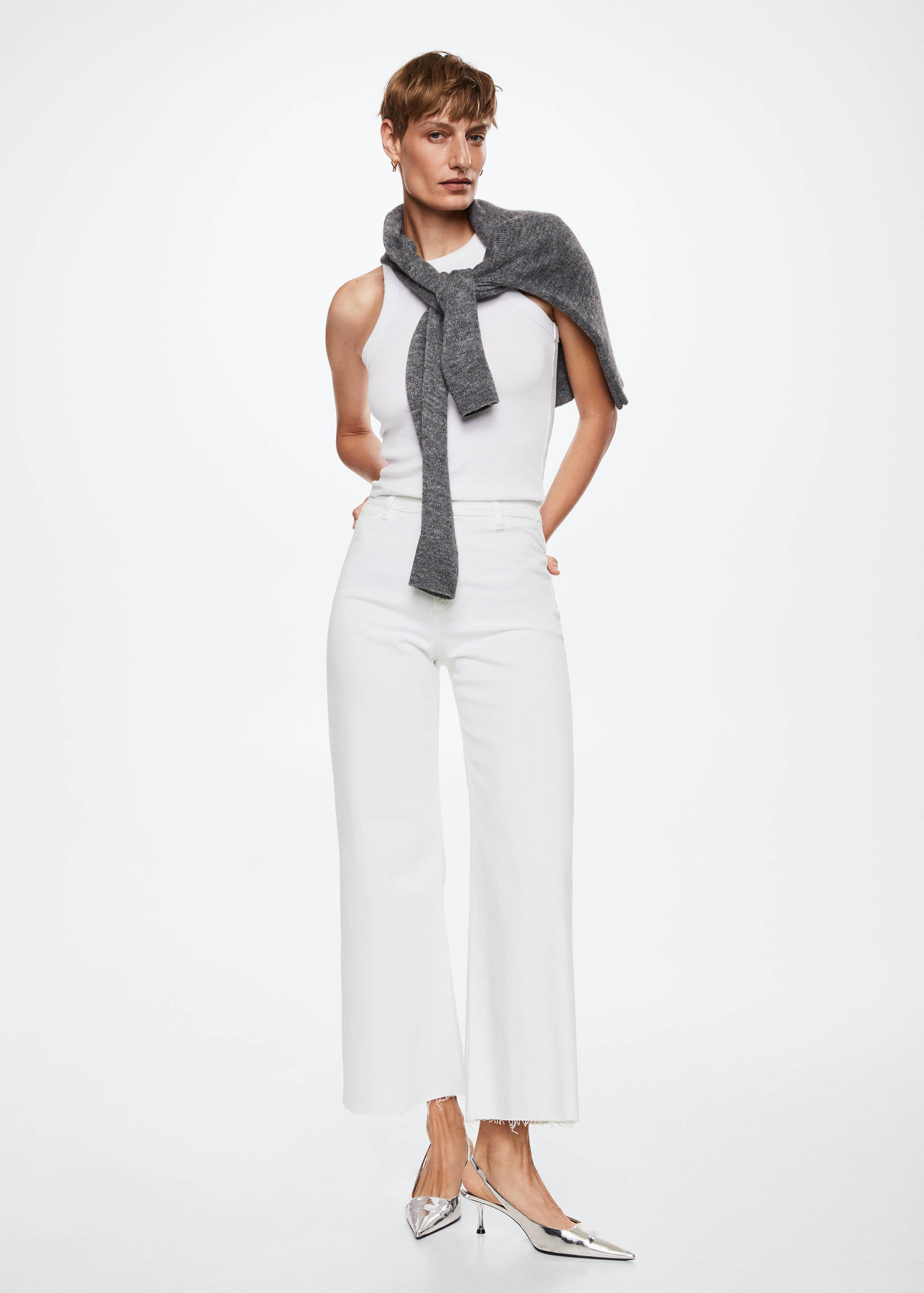 Jeans culotte tiro alto - Plano general