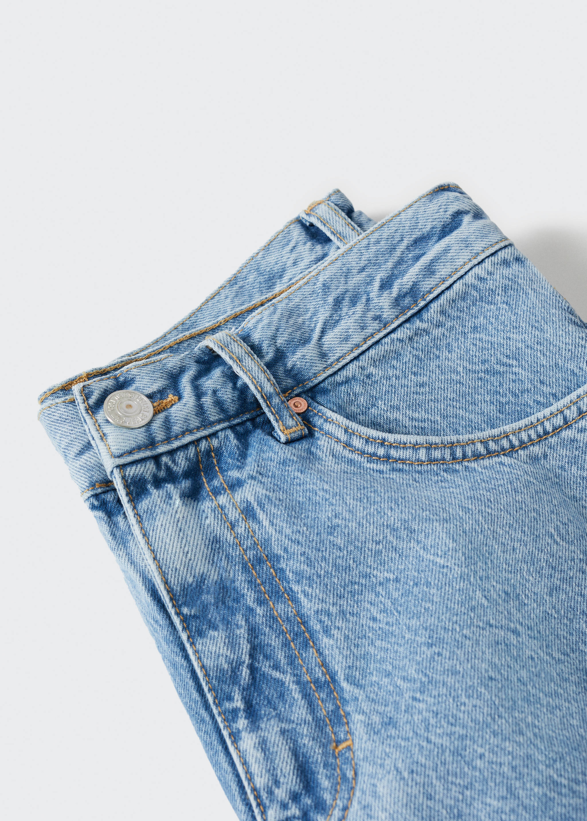 Straight denim shorts - Details of the article 8
