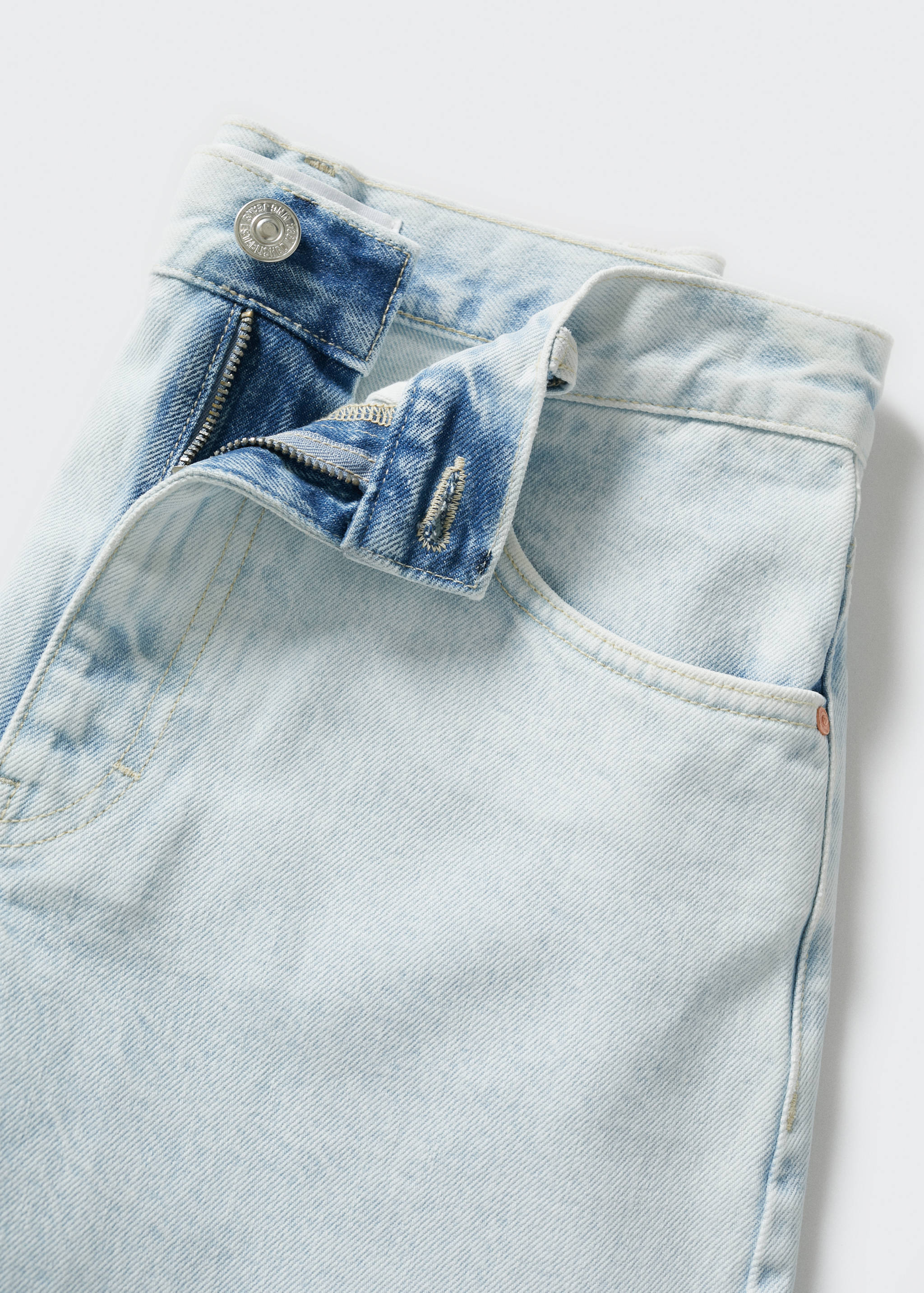 Straight denim shorts - Details of the article 8