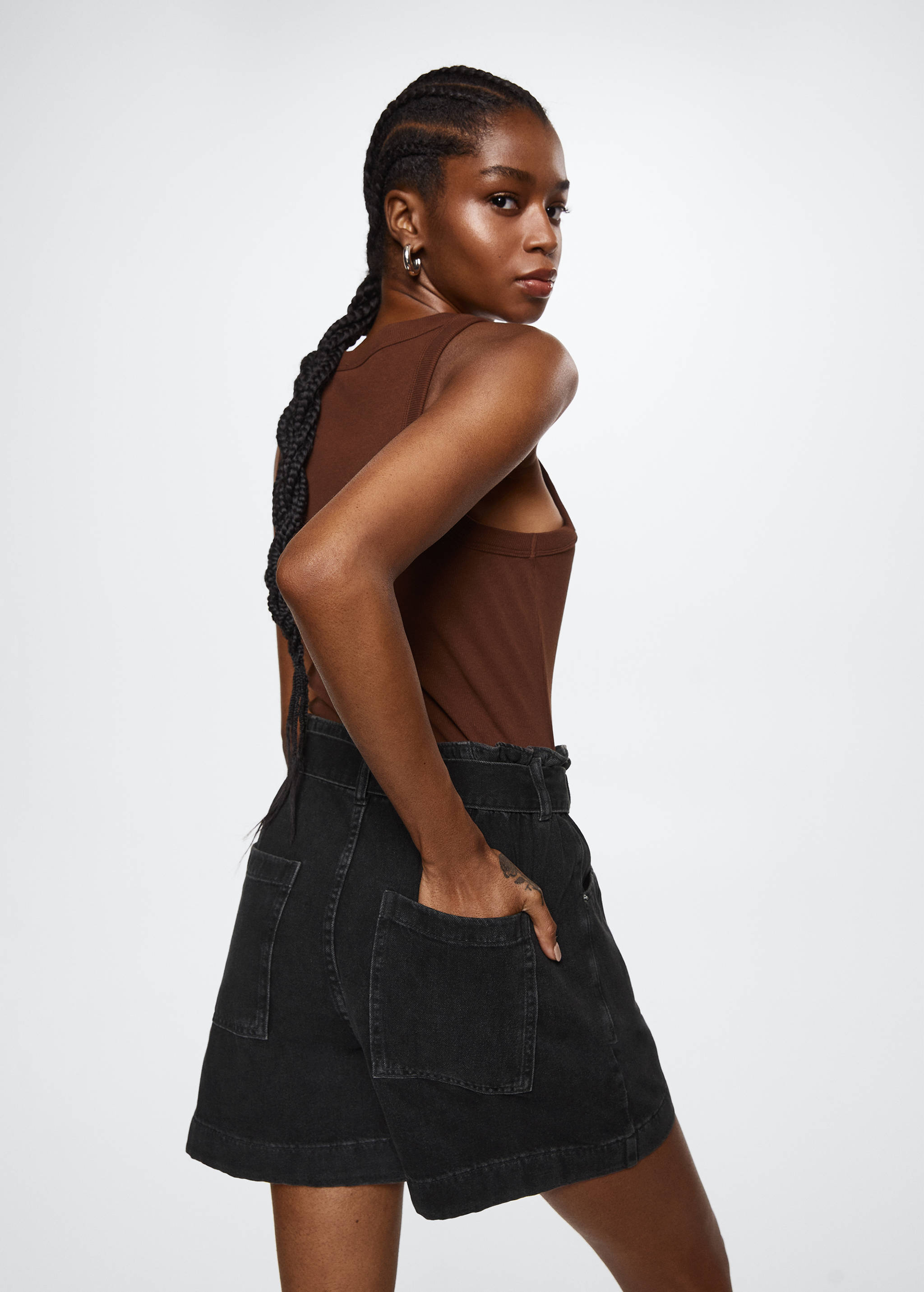 Shorts texans paperbag  - Revers de l'article