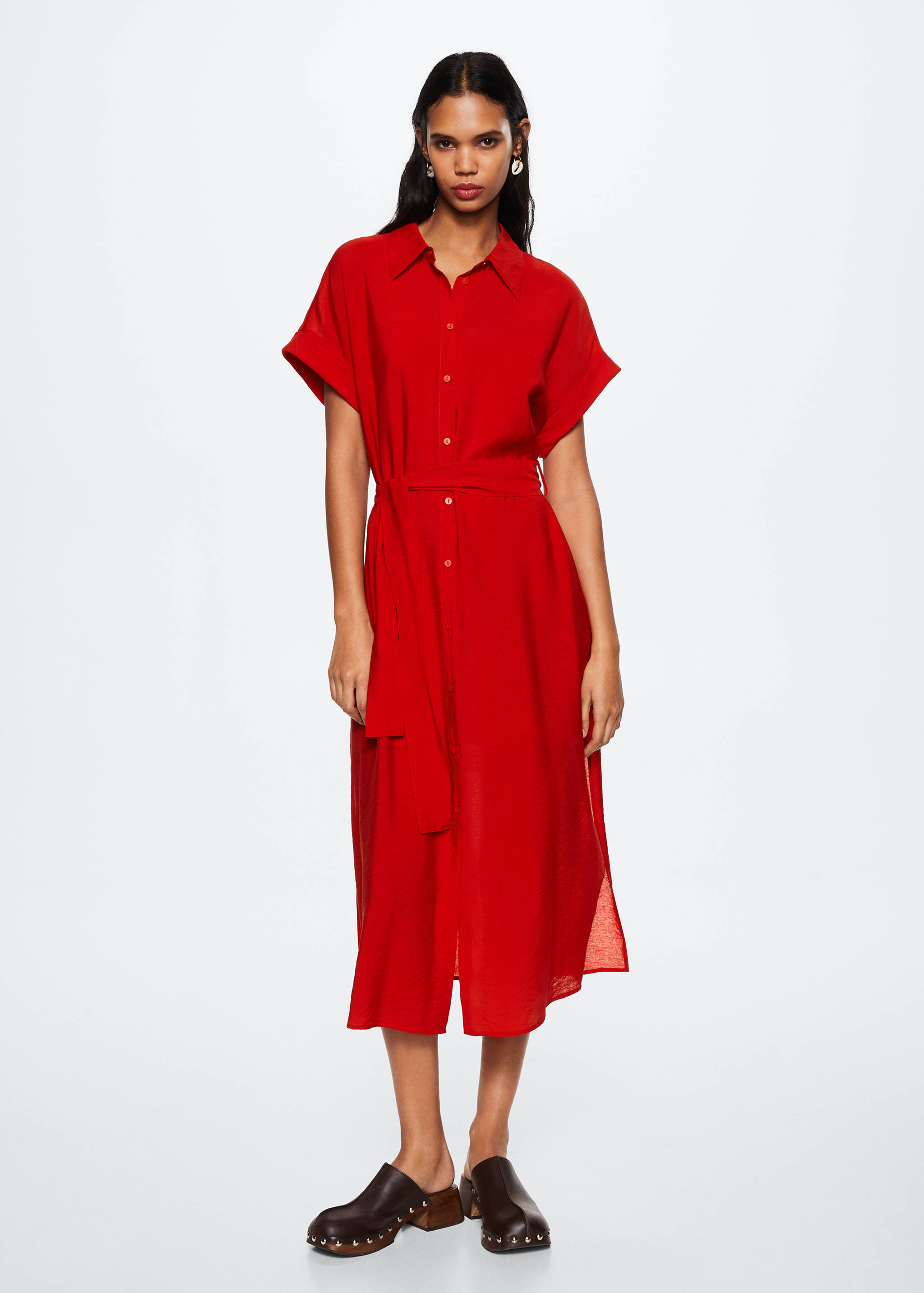 Belt shirt dress - General plane