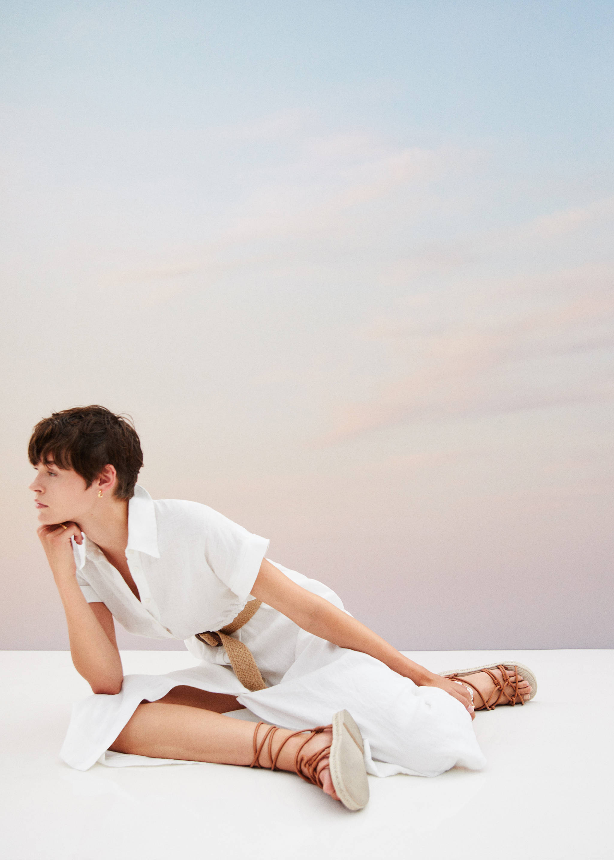100% linen shirty dress - Details of the article 3