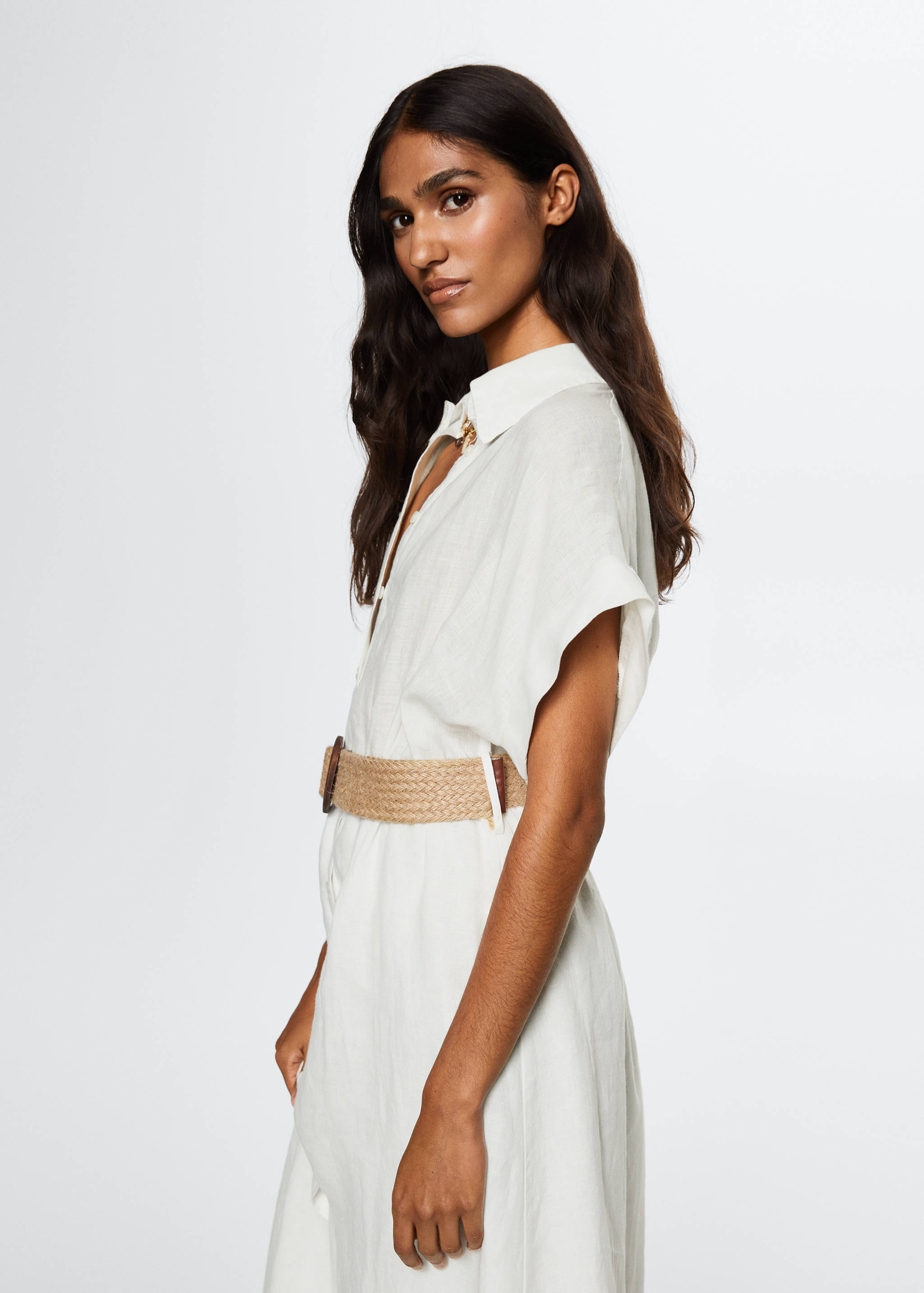 100% linen shirty dress - Details of the article 2