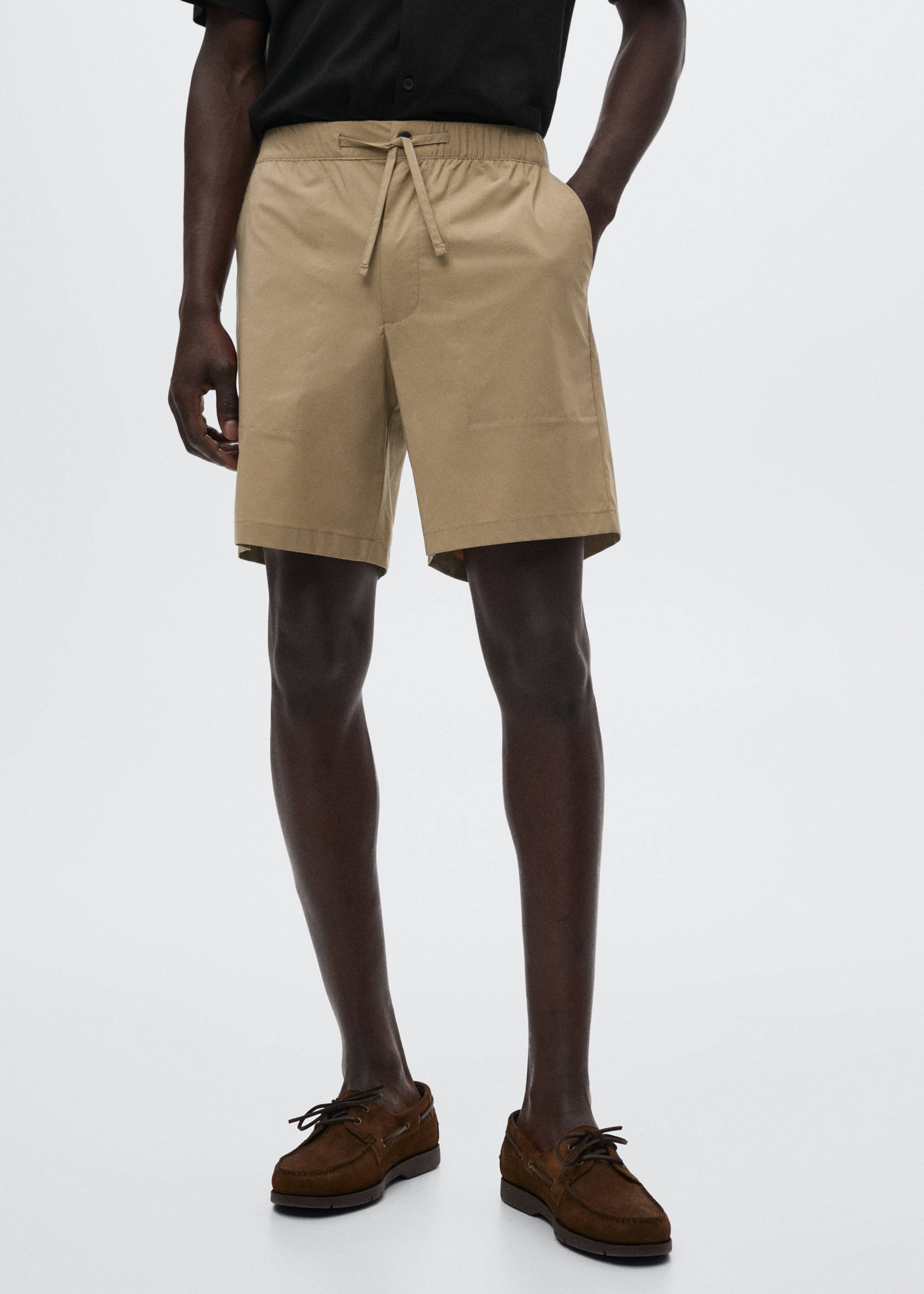 Elastic waist Bermuda shorts - Medium plane