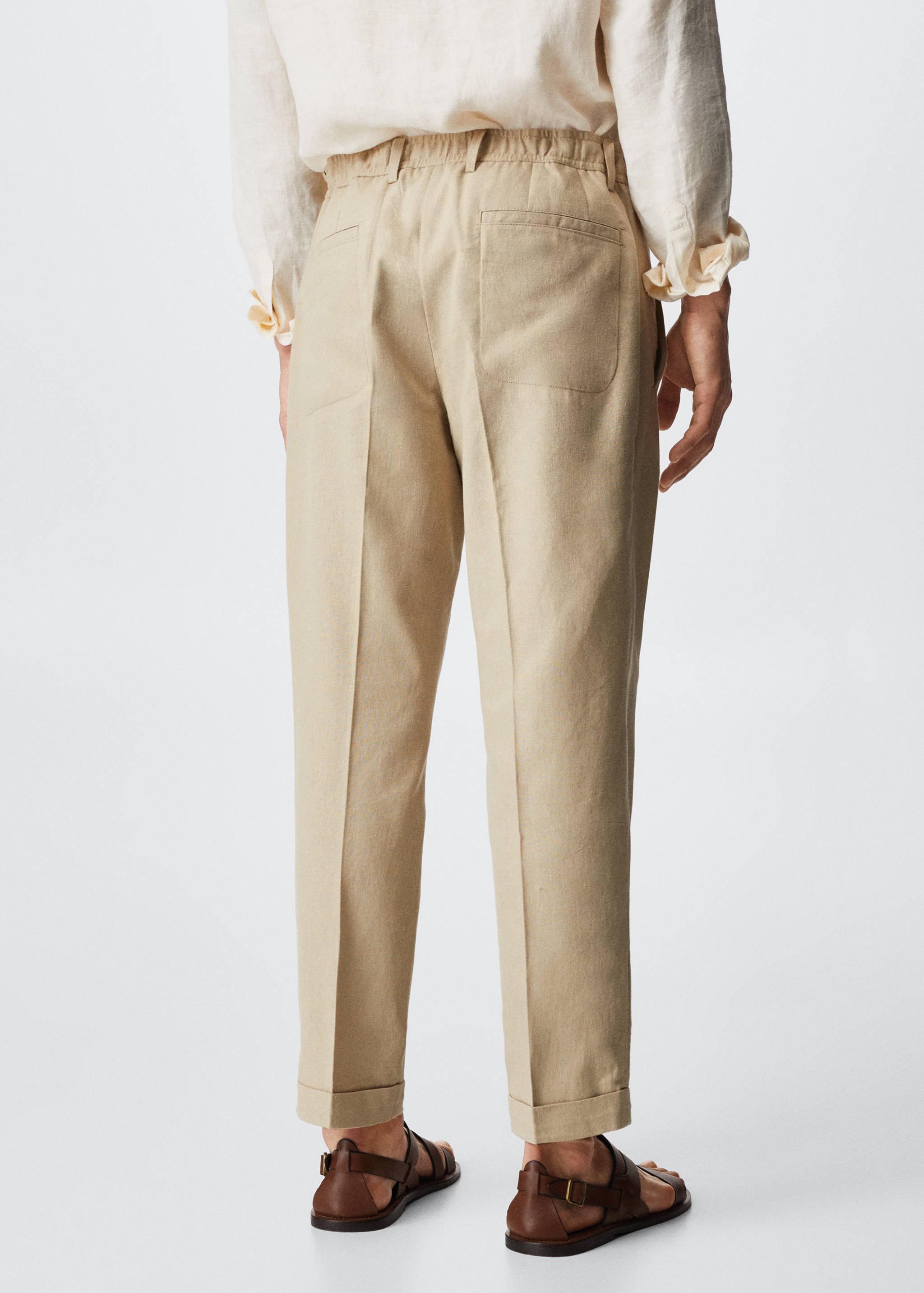 Lněné kalhoty relax fit - Zadní strana zboží