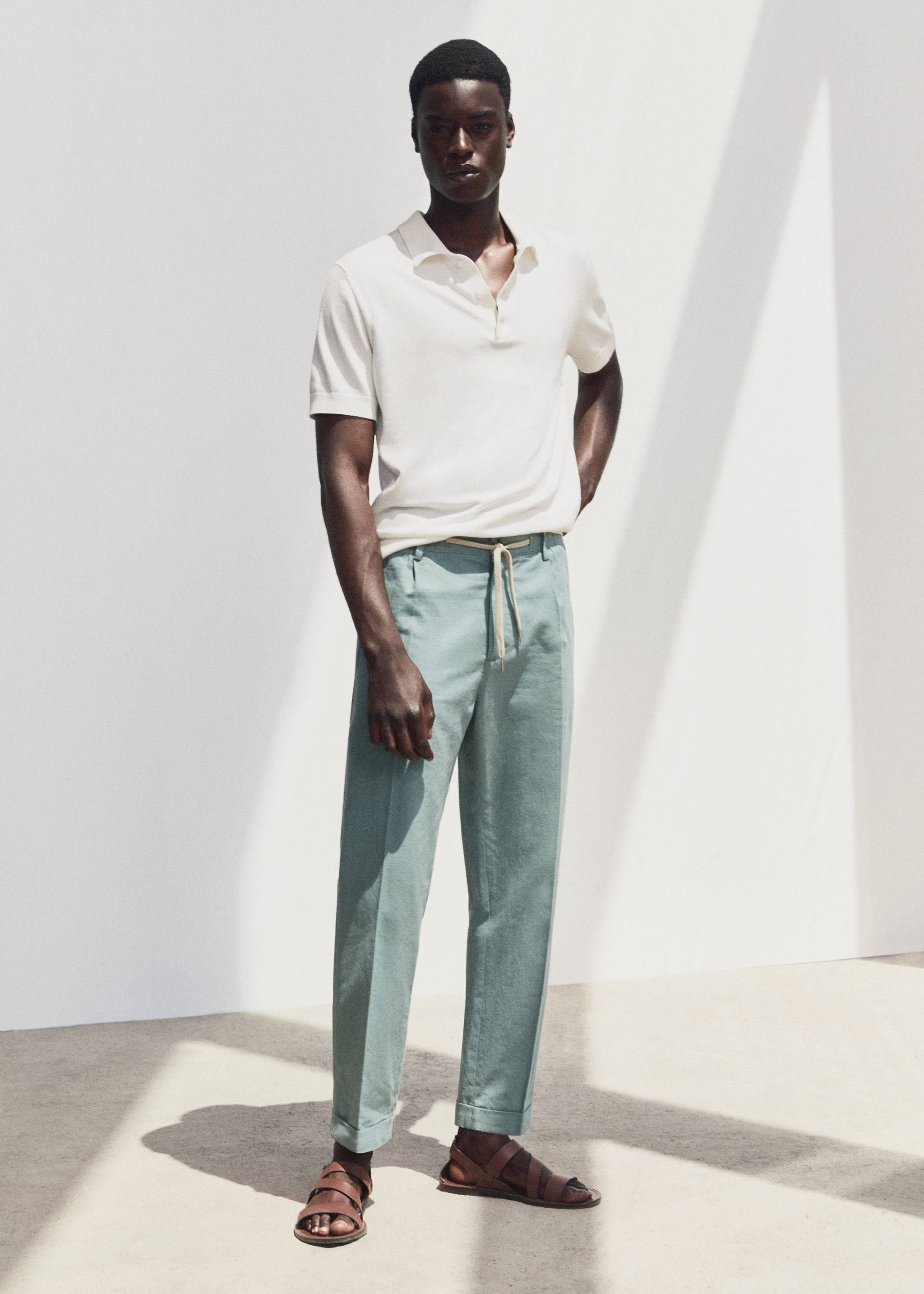 Lněné kalhoty relax fit - Detail zboží 6