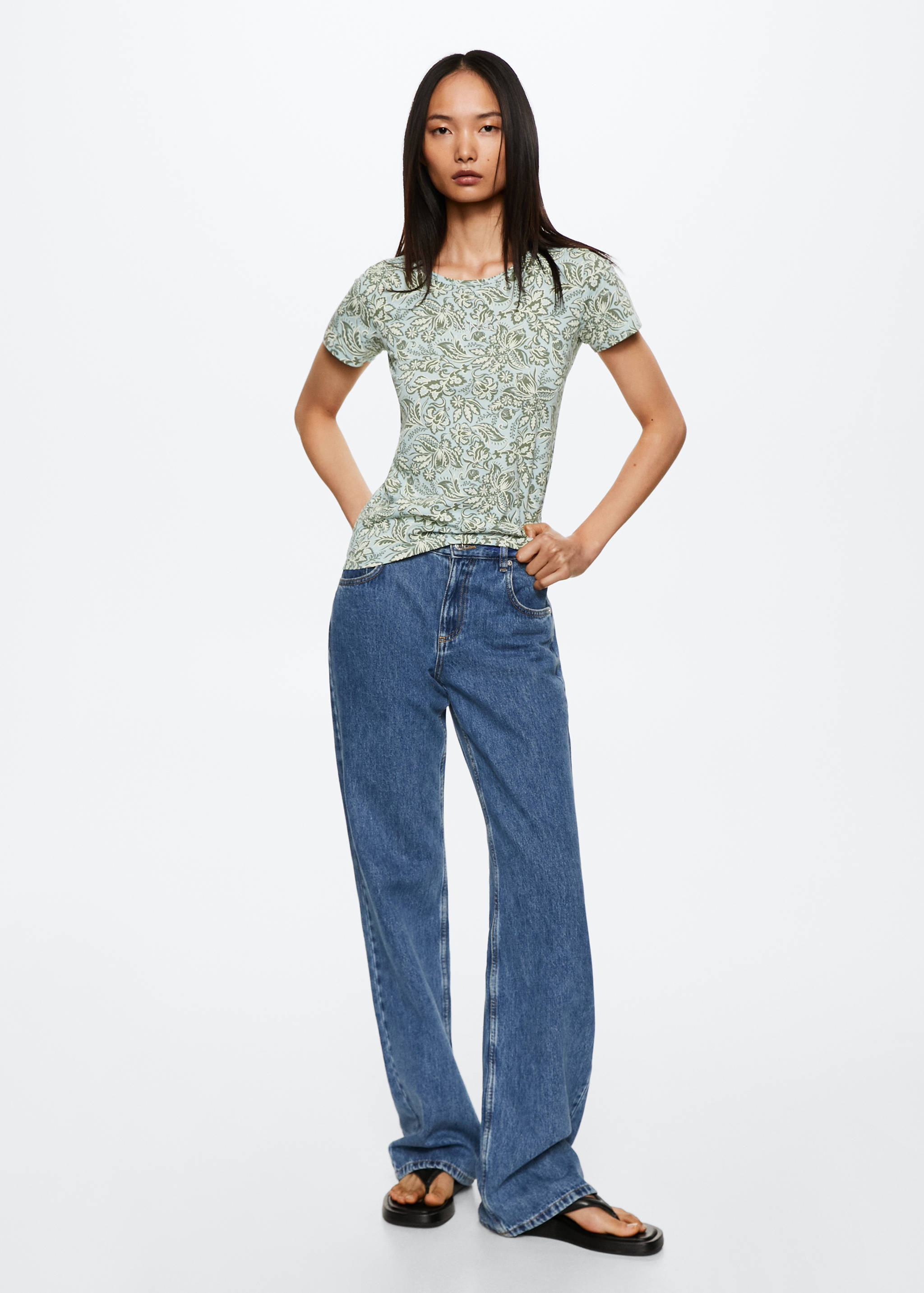 Bedrucktes Baumwoll-T-Shirt - Allgemeine Ansicht