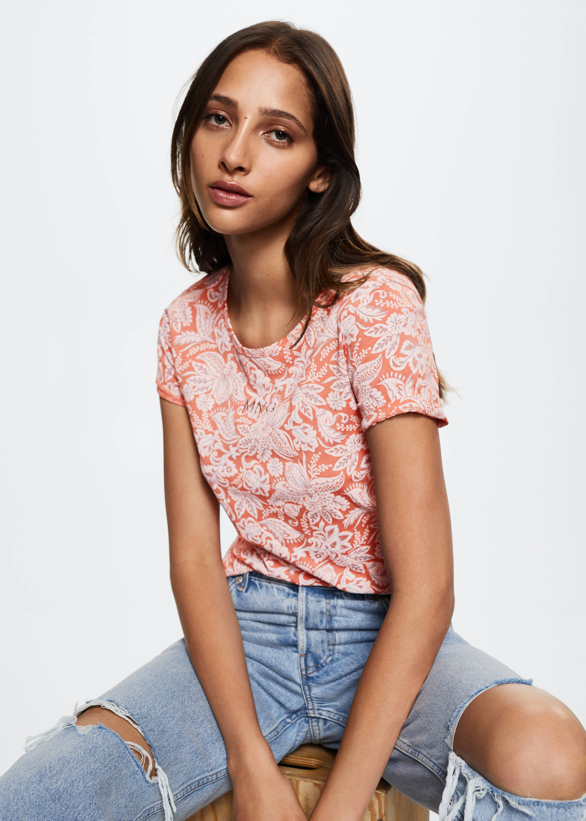 Bedrucktes Baumwoll-T-Shirt - Detail des Artikels 2