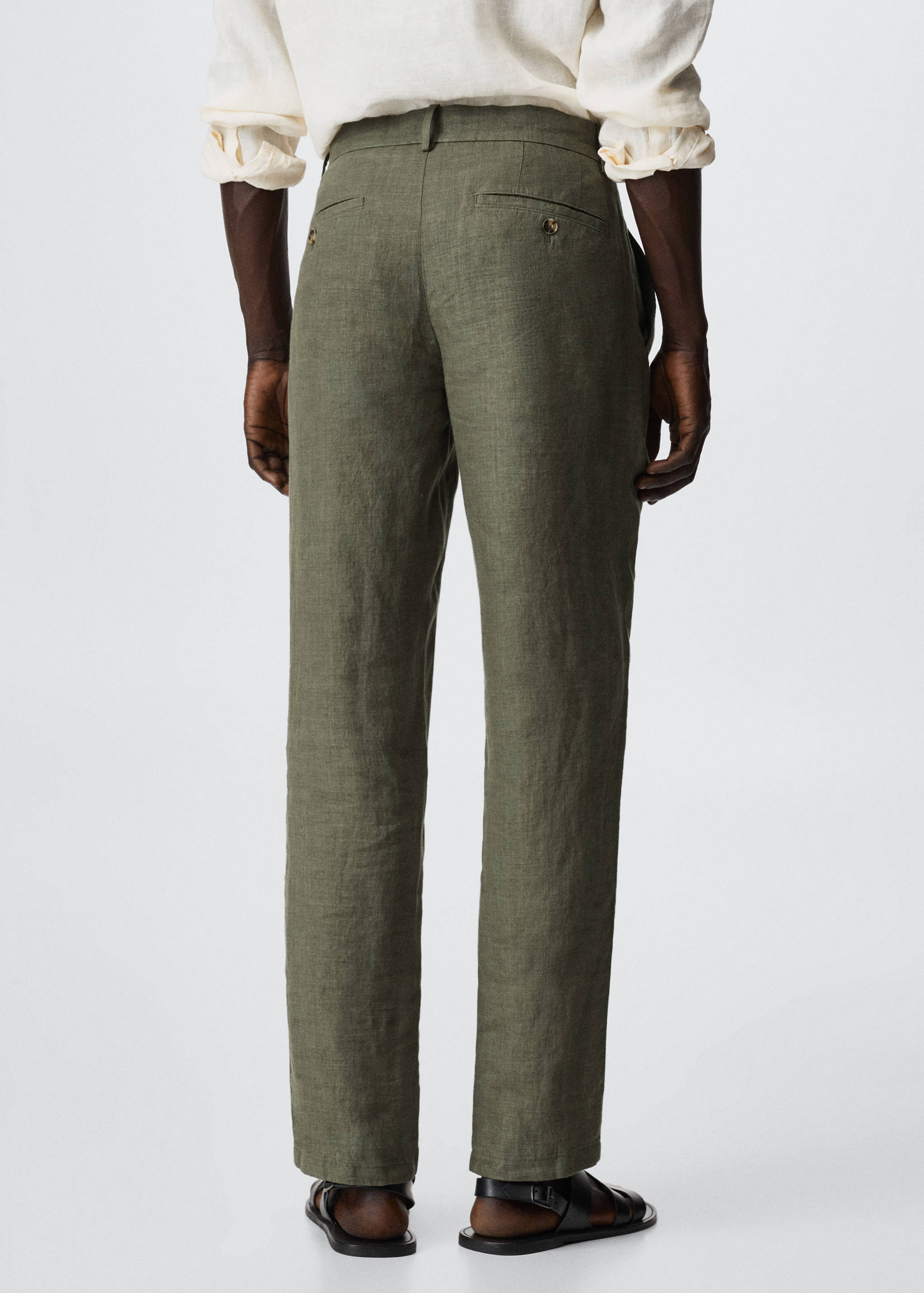 Slim fit linen trousers - Reverse of the article