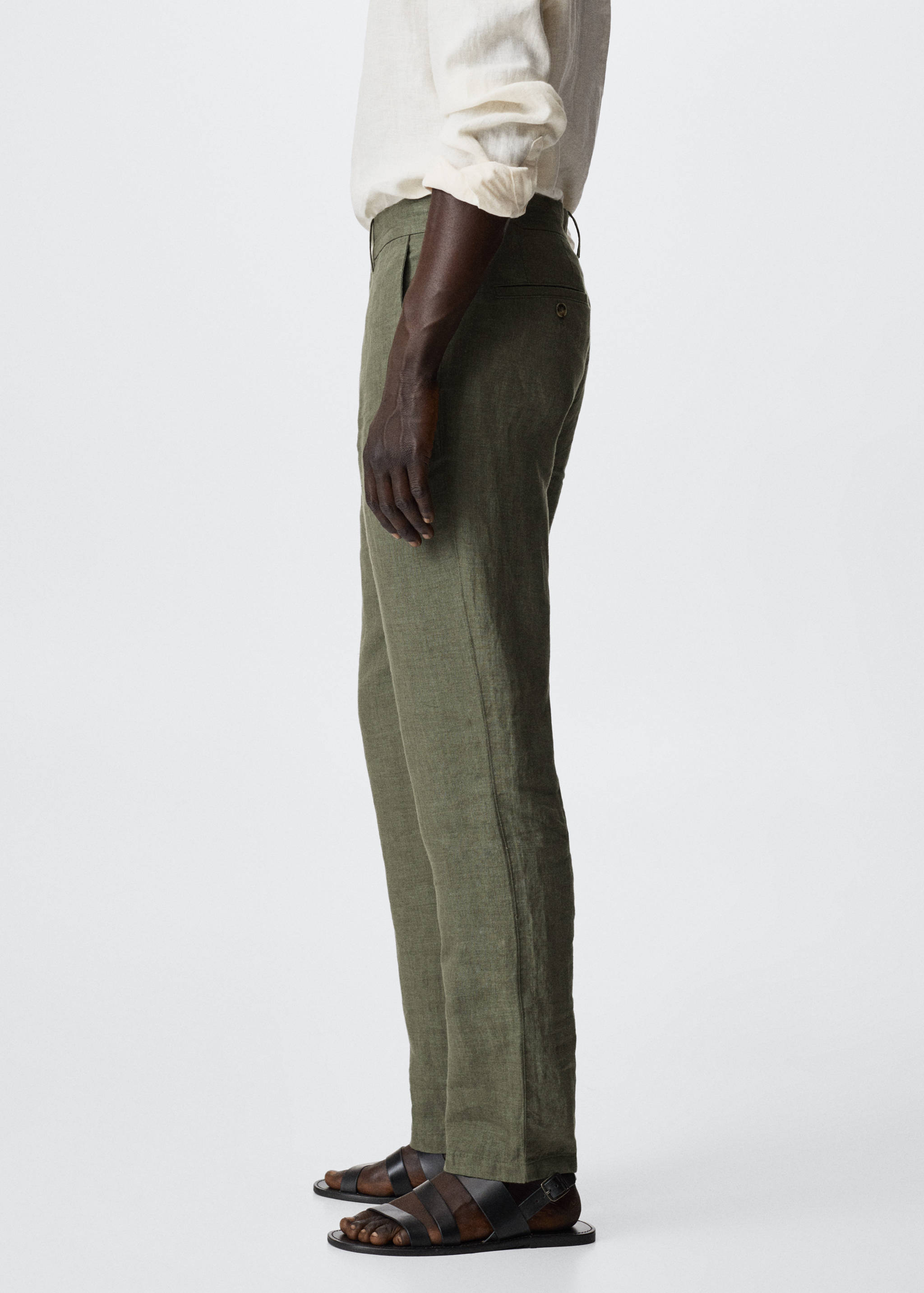 Slim fit linen trousers - Details of the article 2