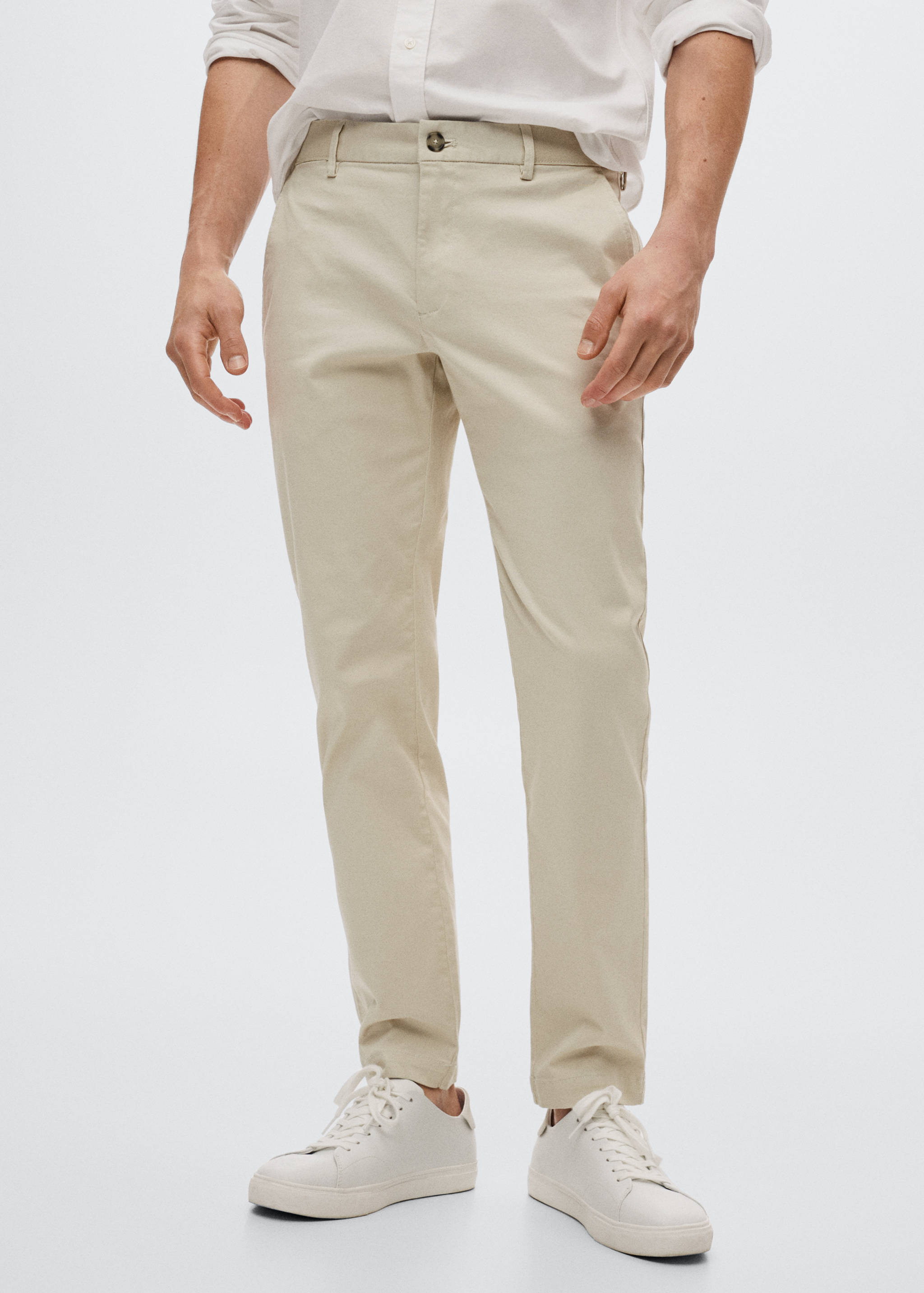 Tapered Crop-Baumwollhose - Mittlere Ansicht