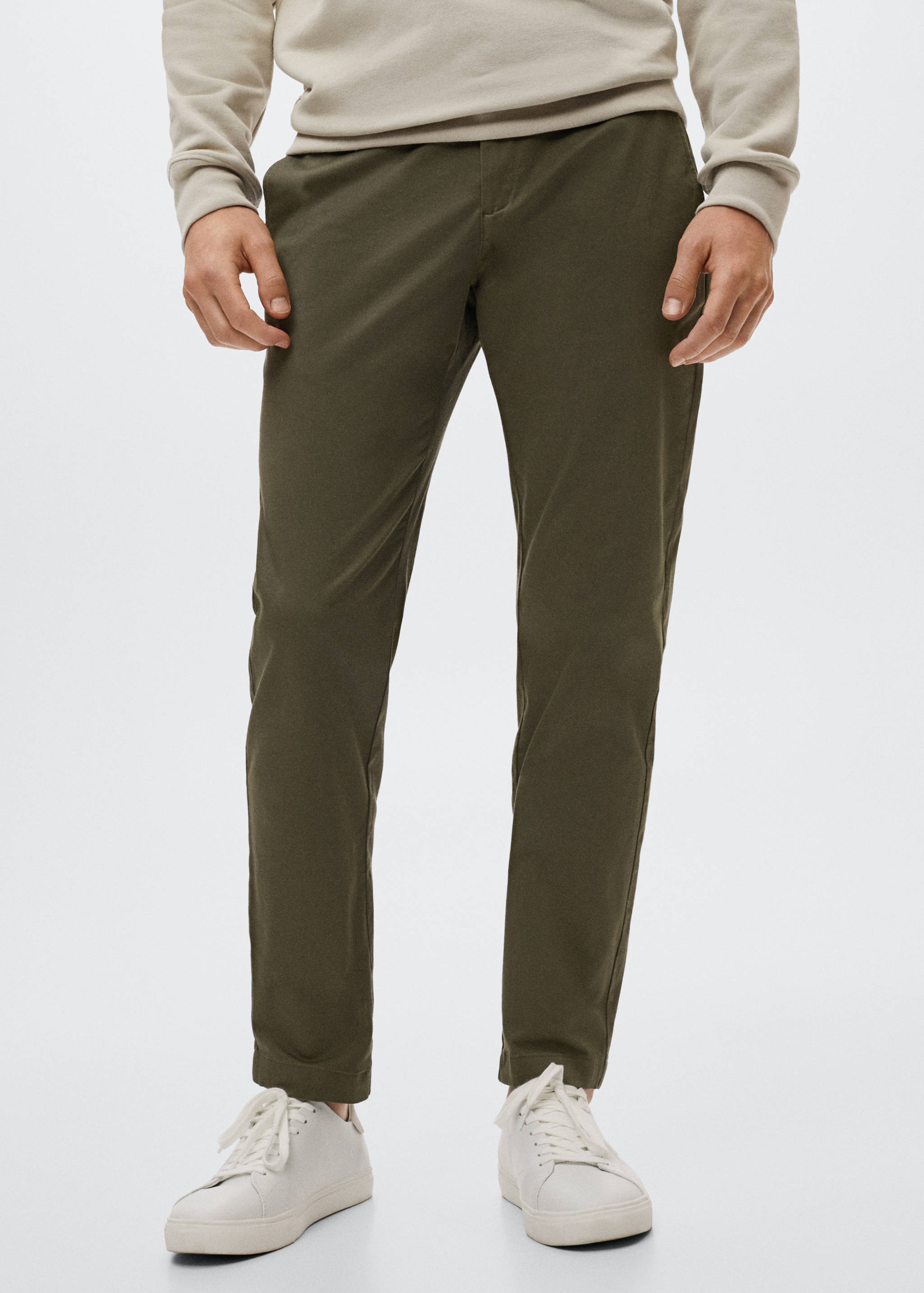 Tapered Crop-Baumwollhose - Mittlere Ansicht