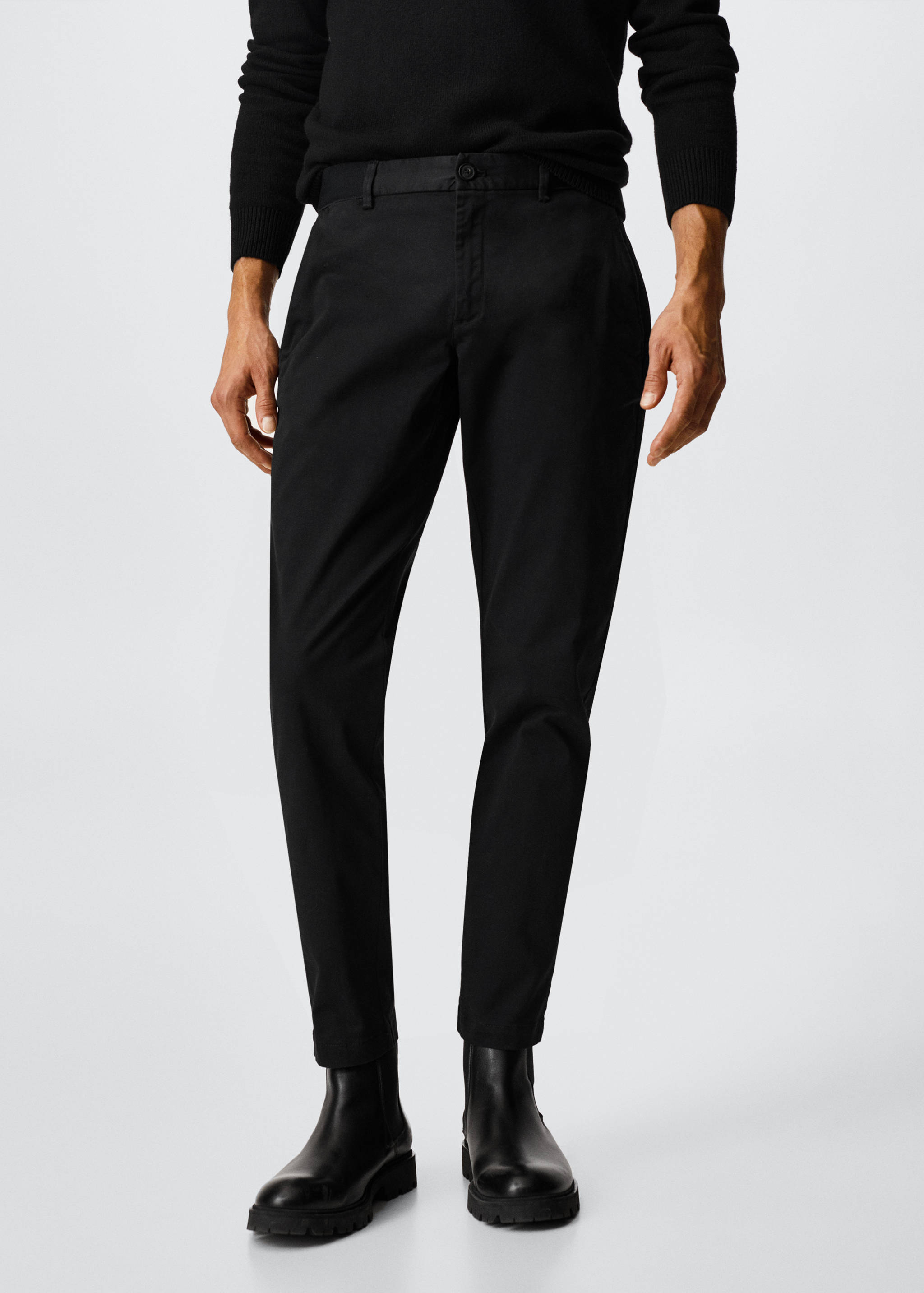 Tapered Crop-Baumwollhose - Mittlere Ansicht