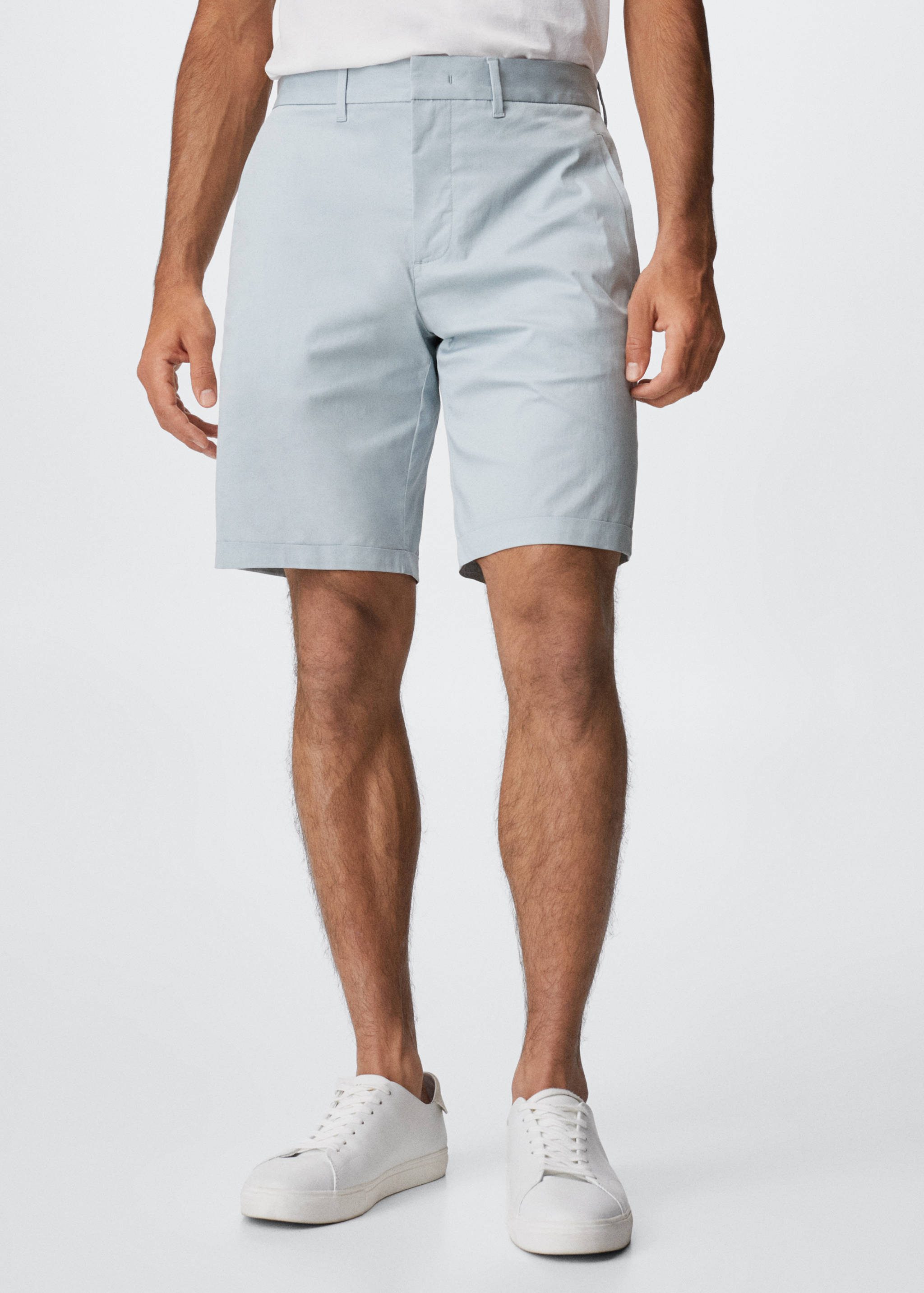 Slim-fit chino cotton bermuda shorts - Medium plane