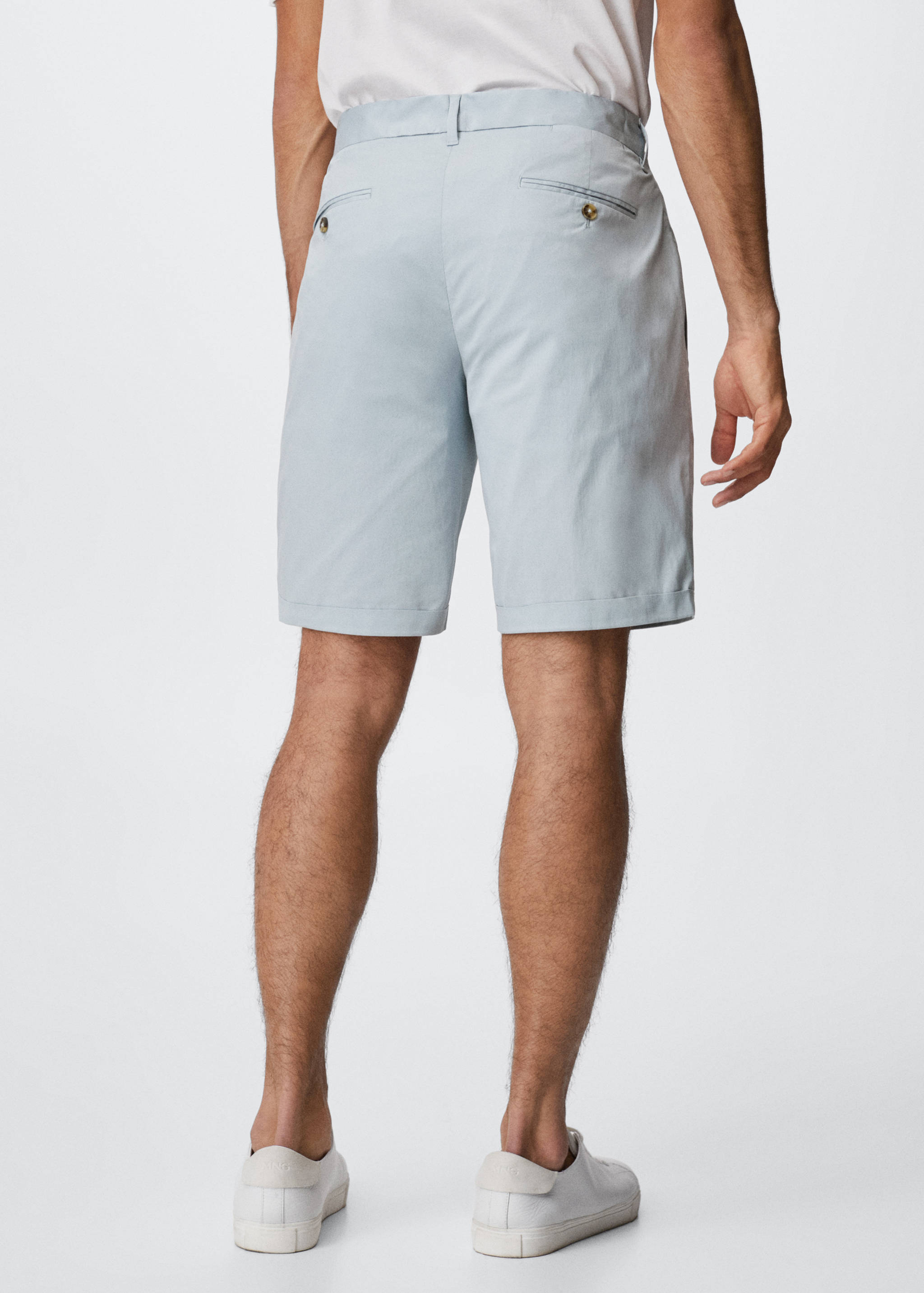 Slim-fit chino cotton bermuda shorts - Reverse of the article