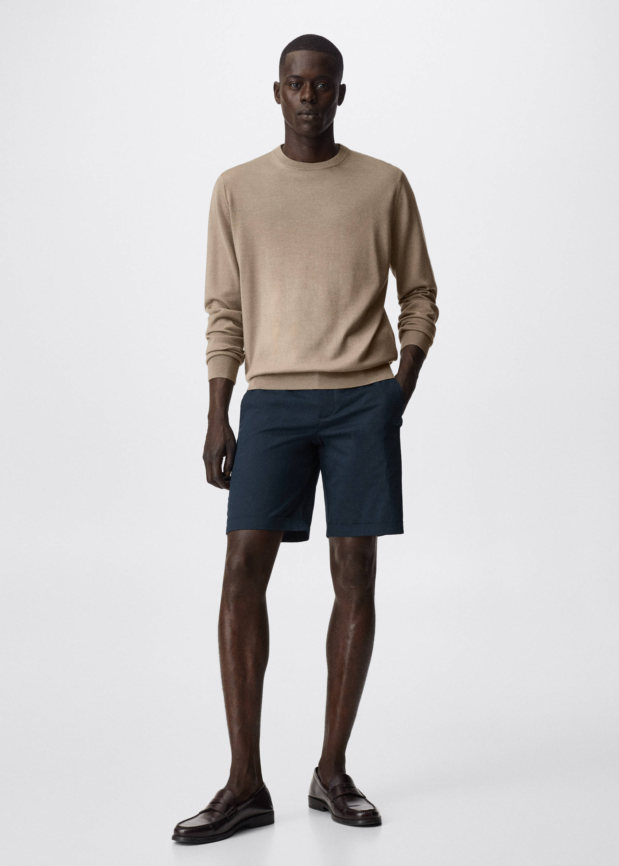 Slim-fit chino cotton bermuda shorts - General plane