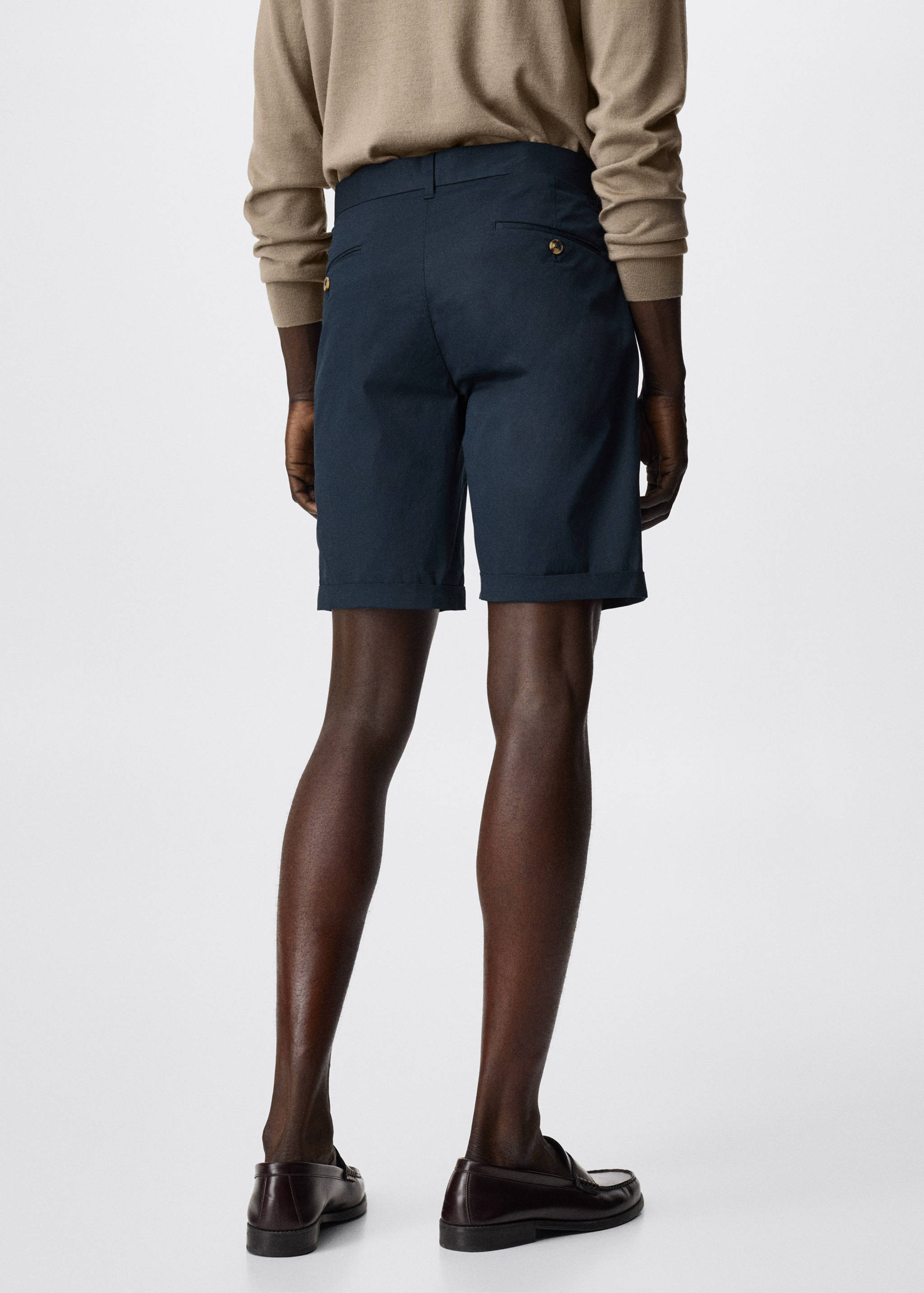 Slim-fit chino cotton bermuda shorts - Reverse of the article