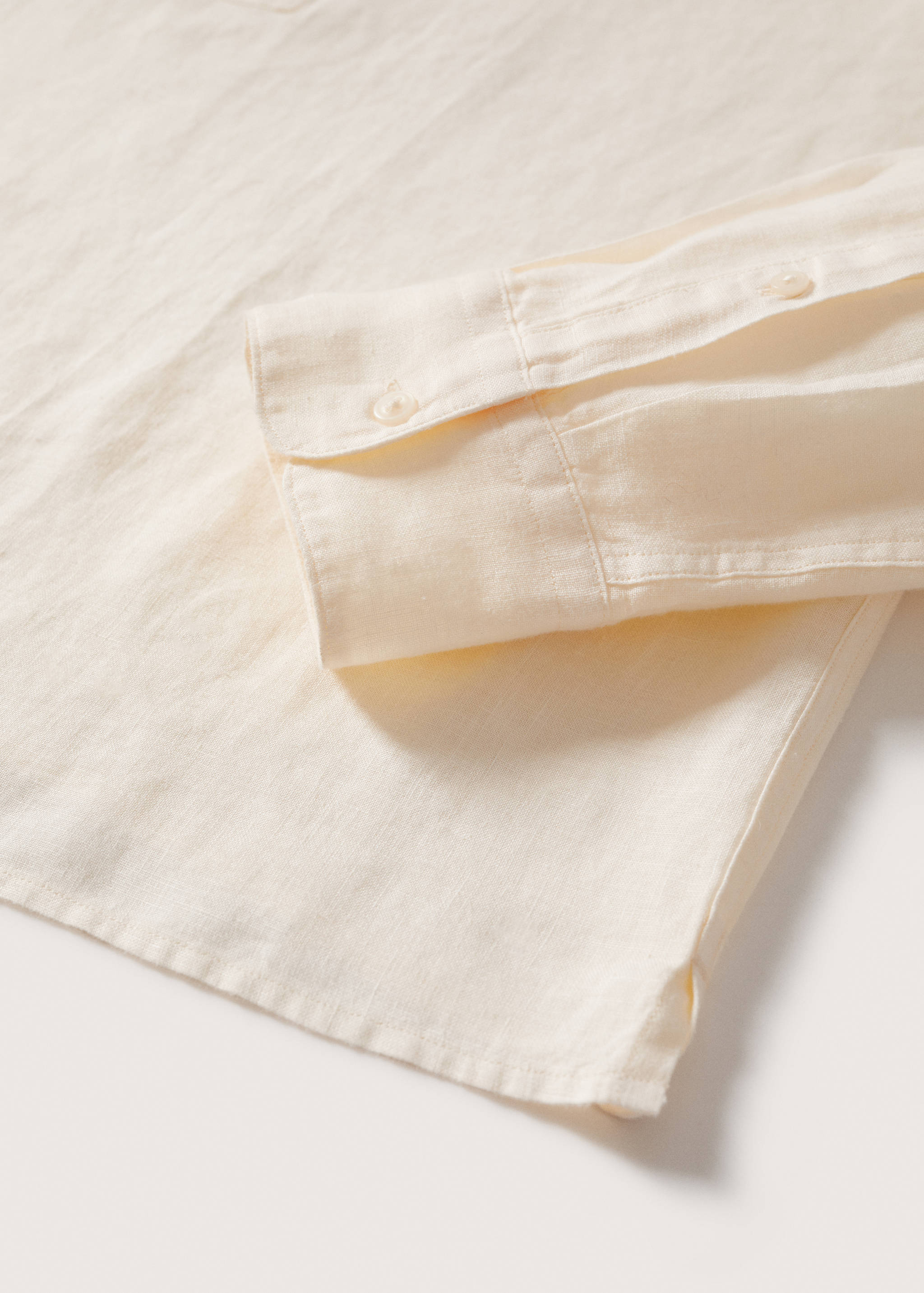 Regular-fit Mao-collar linen shirt - Details of the article 7