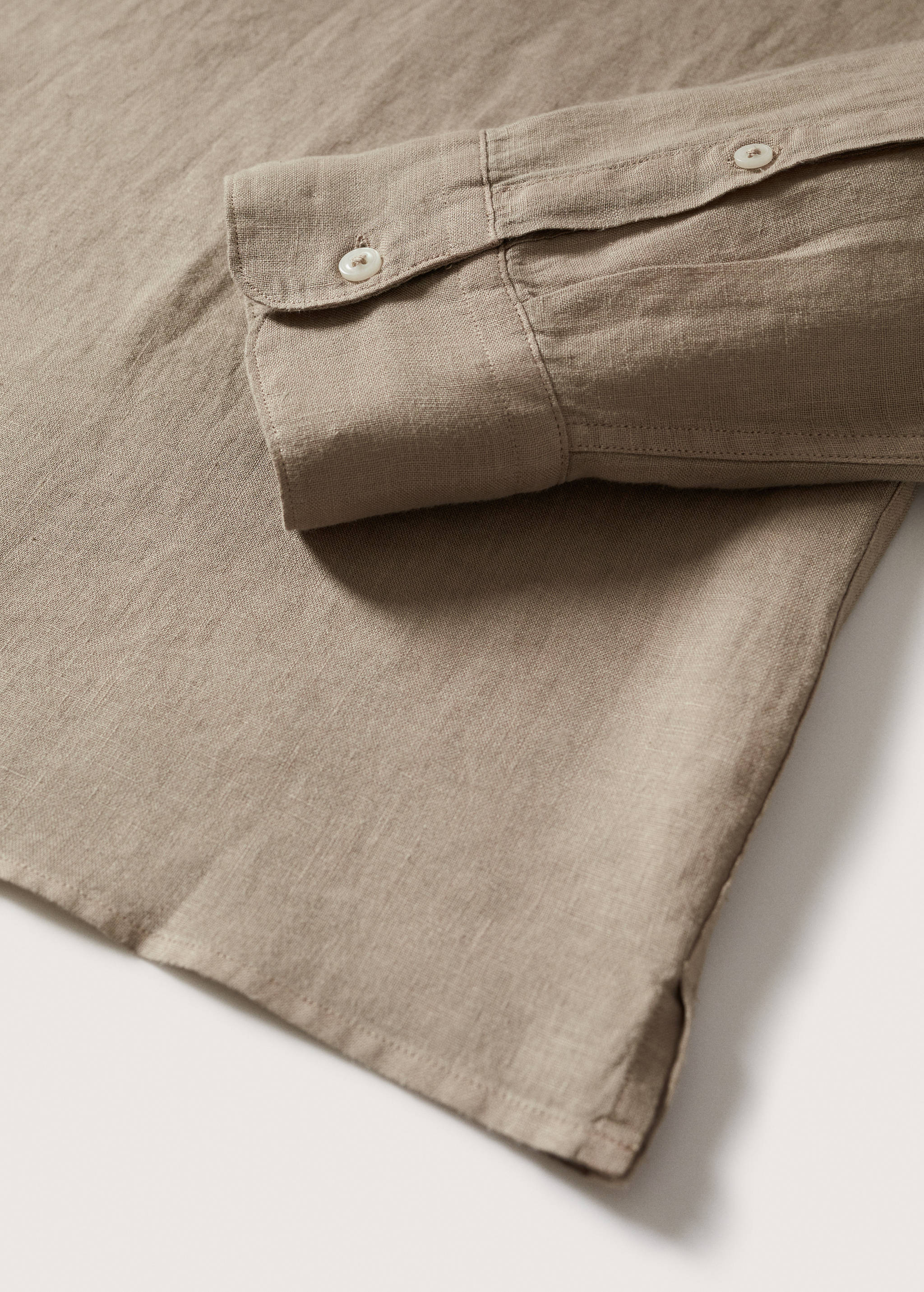 Regular-fit Mao-collar linen shirt - Details of the article 7