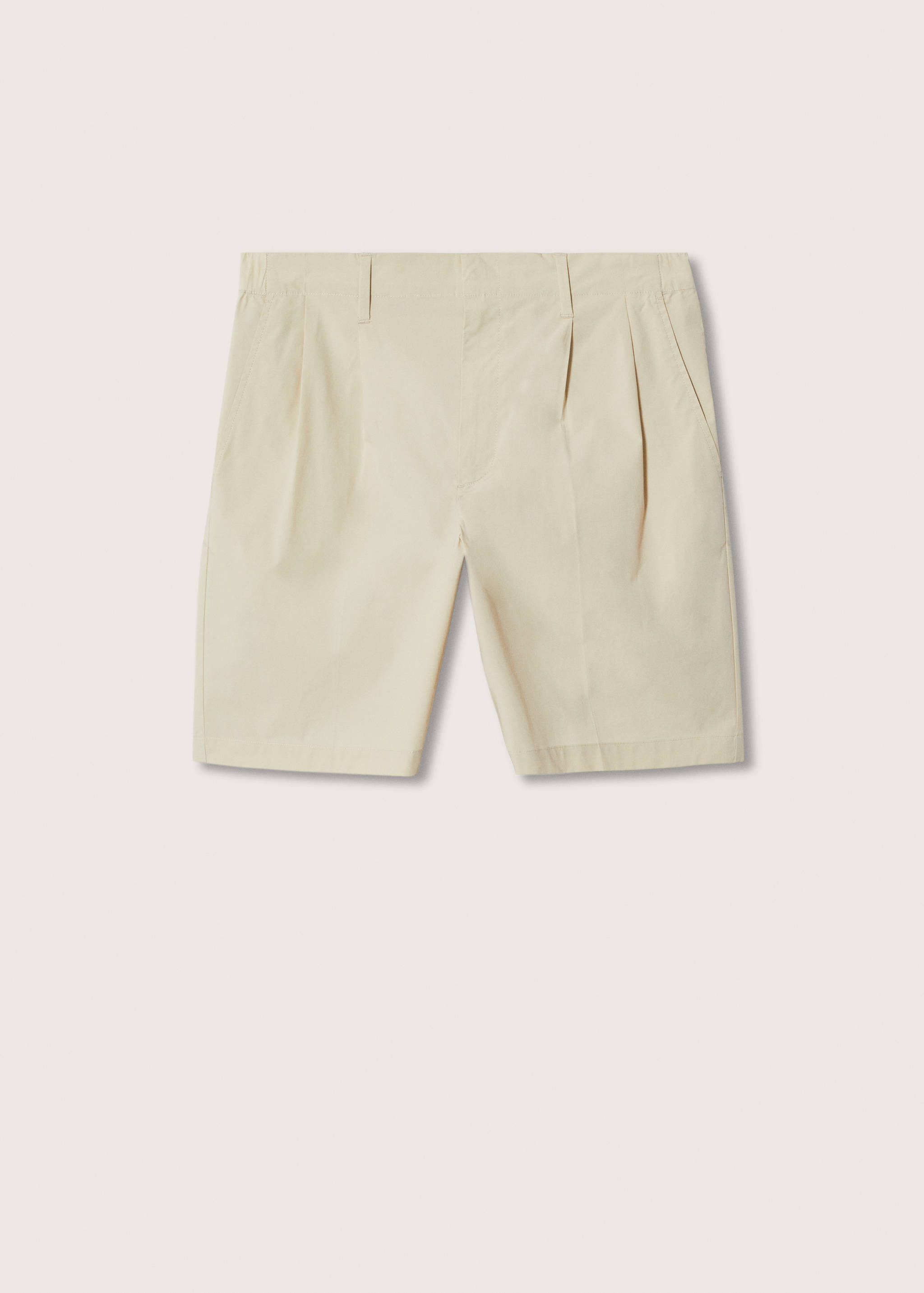 Cotton pleated Bermuda shorts - Article without model