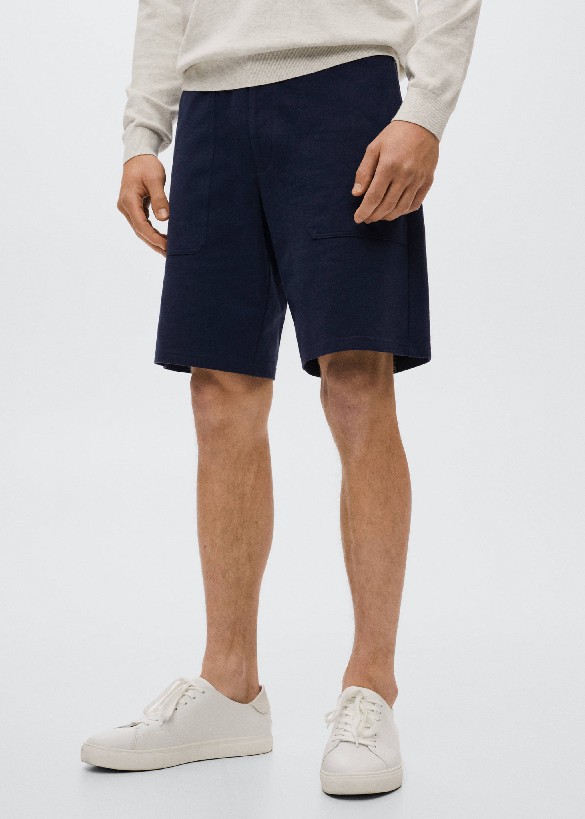 Jogger-Bermudas aus Baumwolle - Mittlere Ansicht