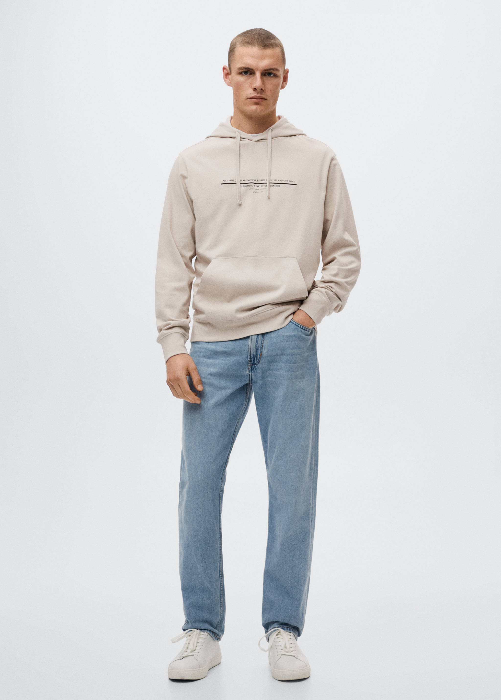 Cotton-blend message sweatshirt - General plane