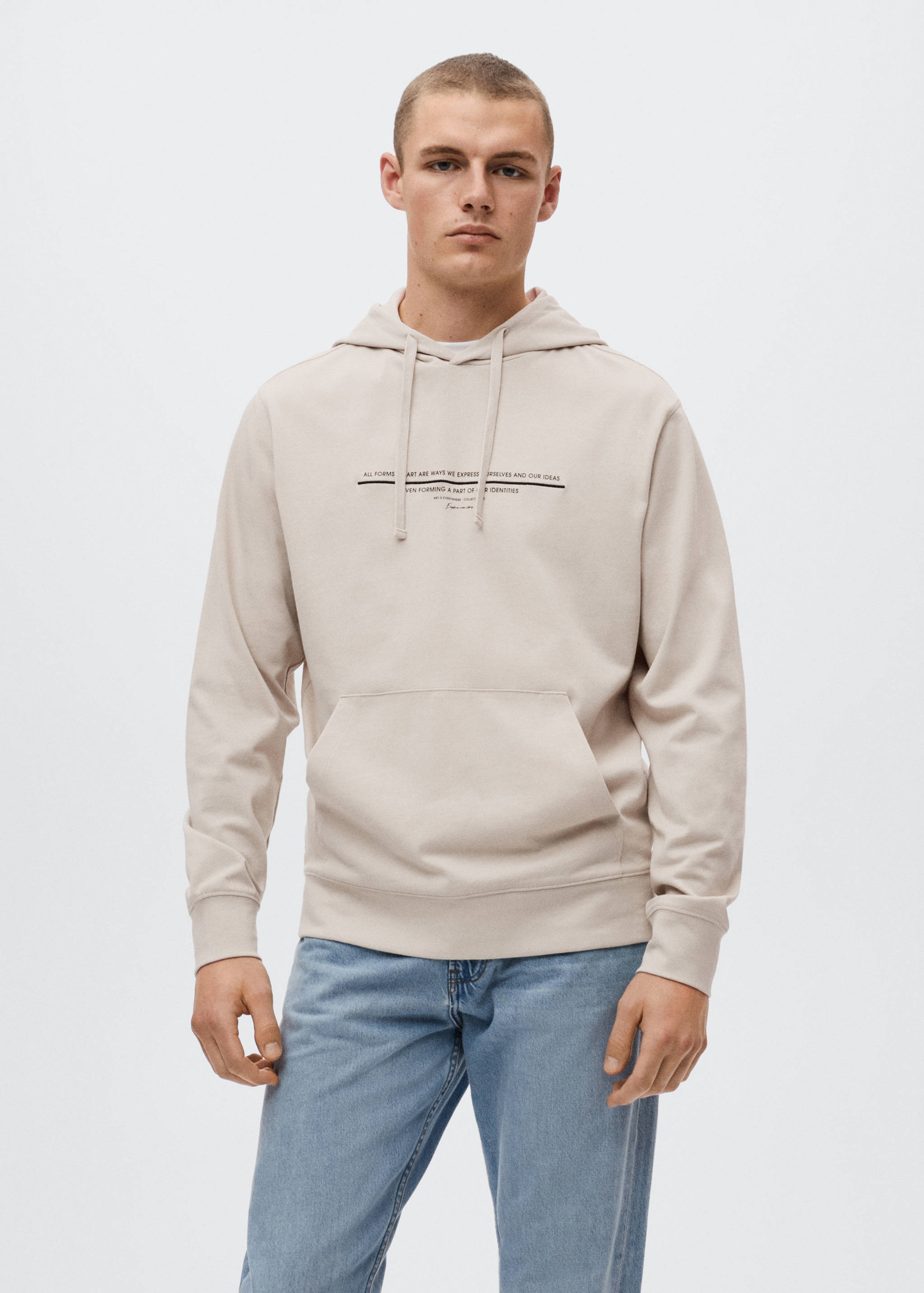 Cotton-blend message sweatshirt - Medium plane