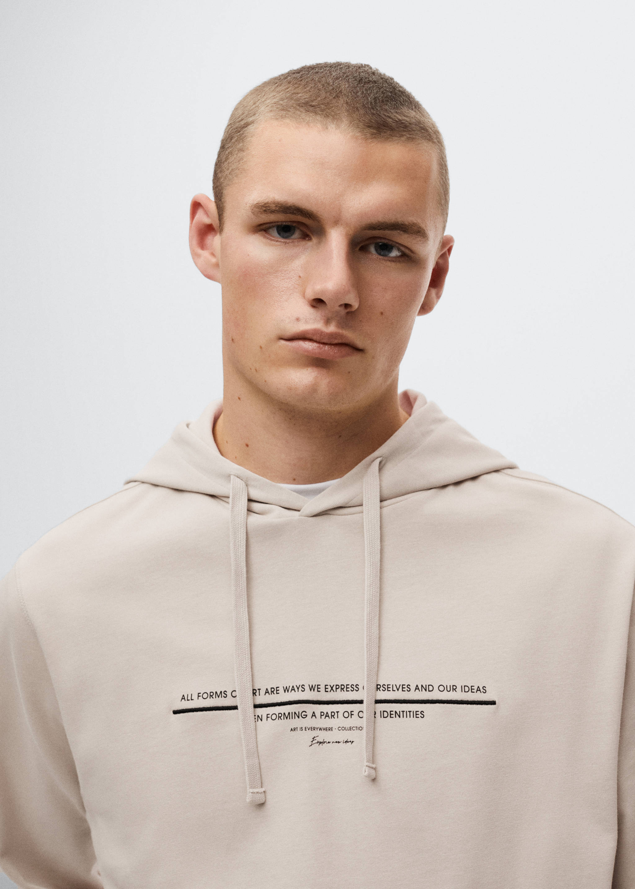Cotton-blend message sweatshirt - Details of the article 1