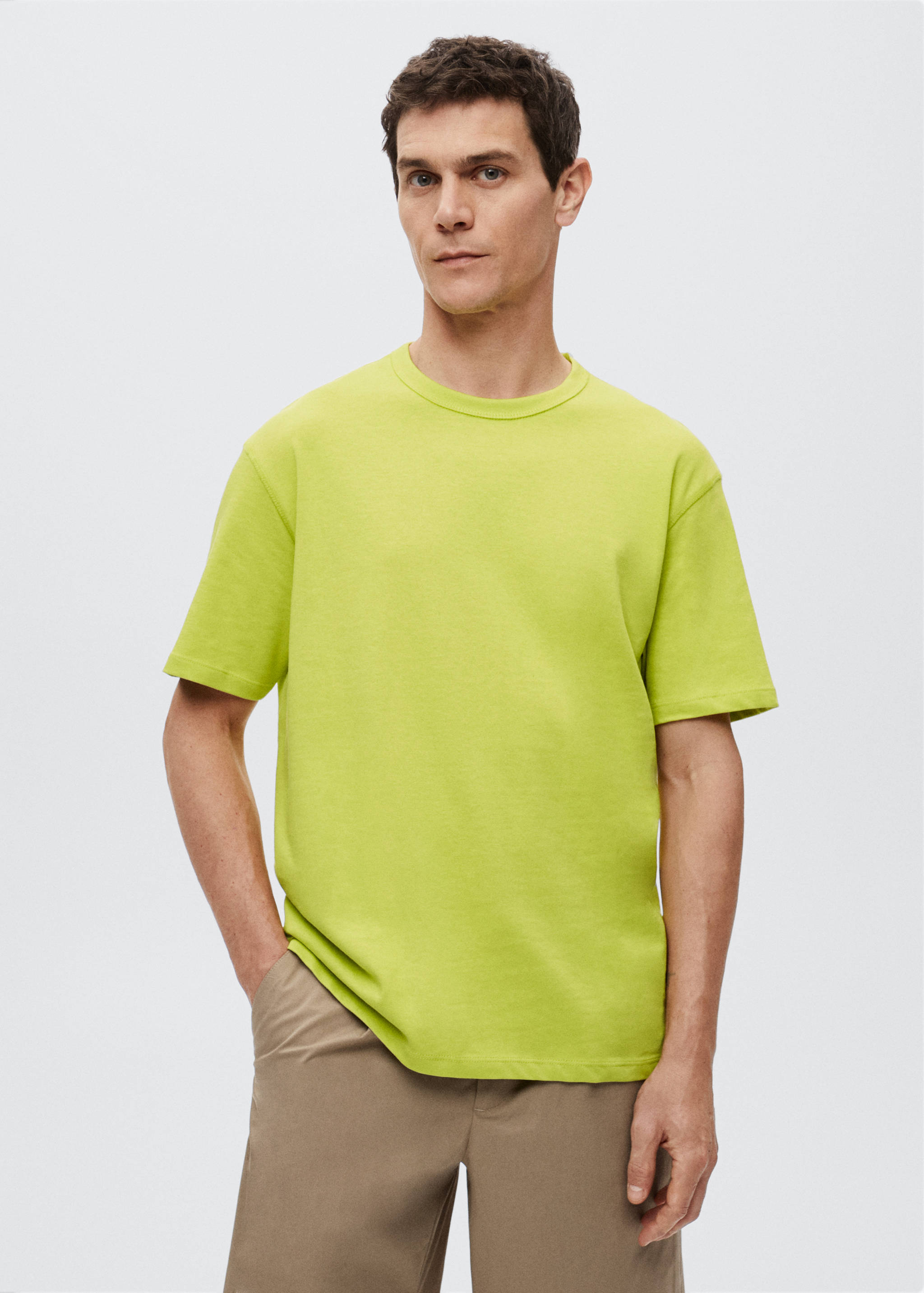 Relaxed fit cotton t-shirt - Medium plane
