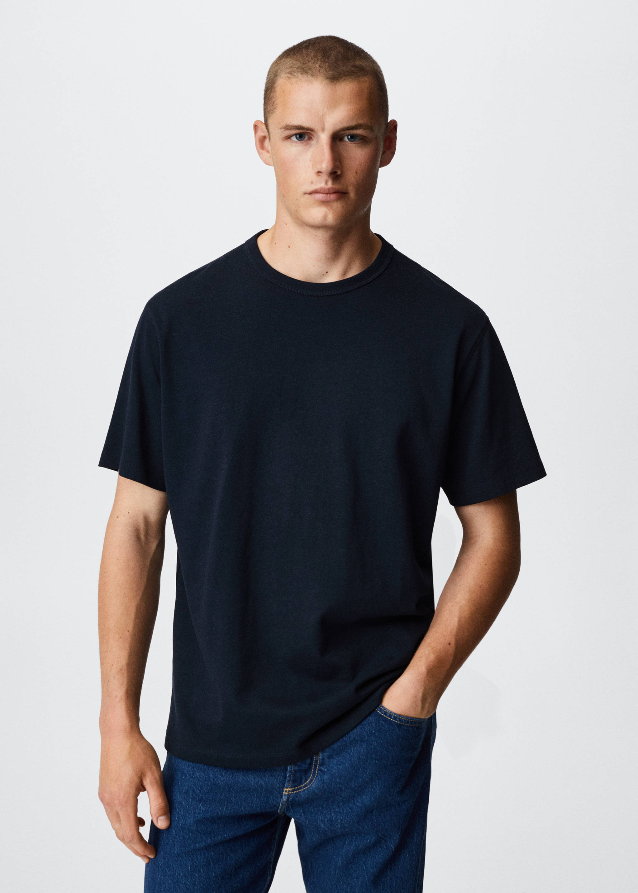 Relaxed fit cotton t-shirt - Medium plane