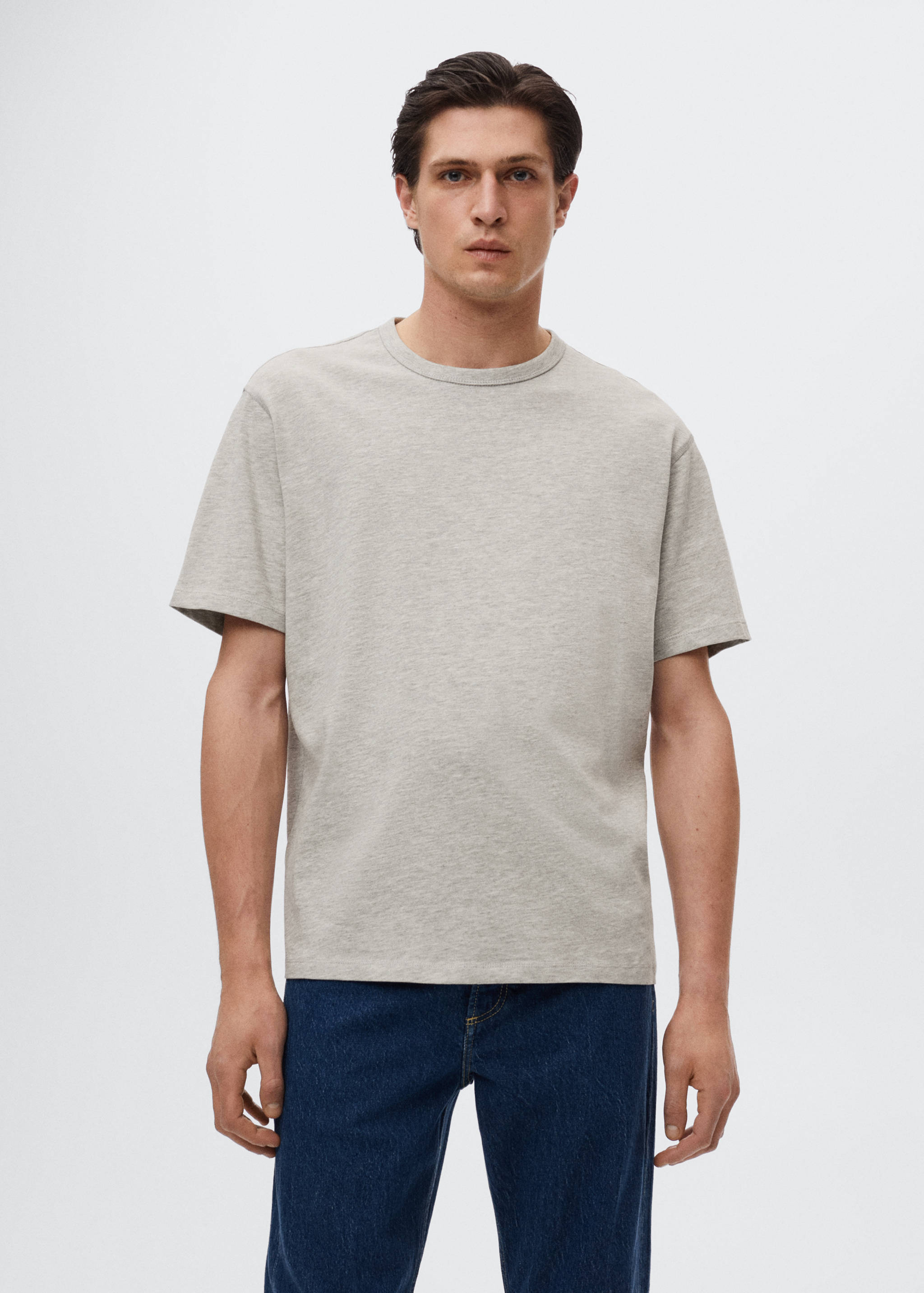 Relaxed fit cotton t-shirt - Medium plane