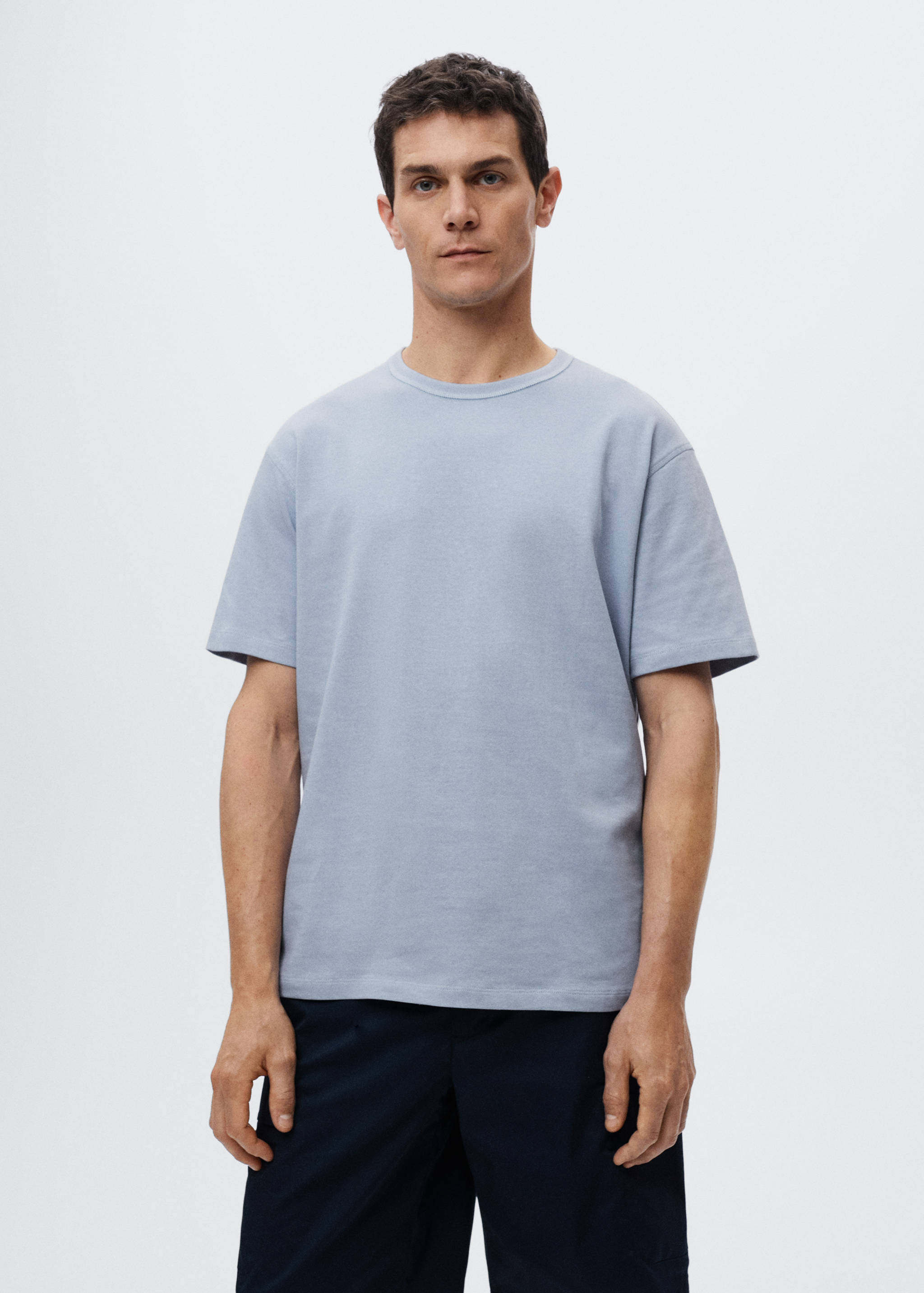 Relaxed fit cotton t-shirt - Medium plane
