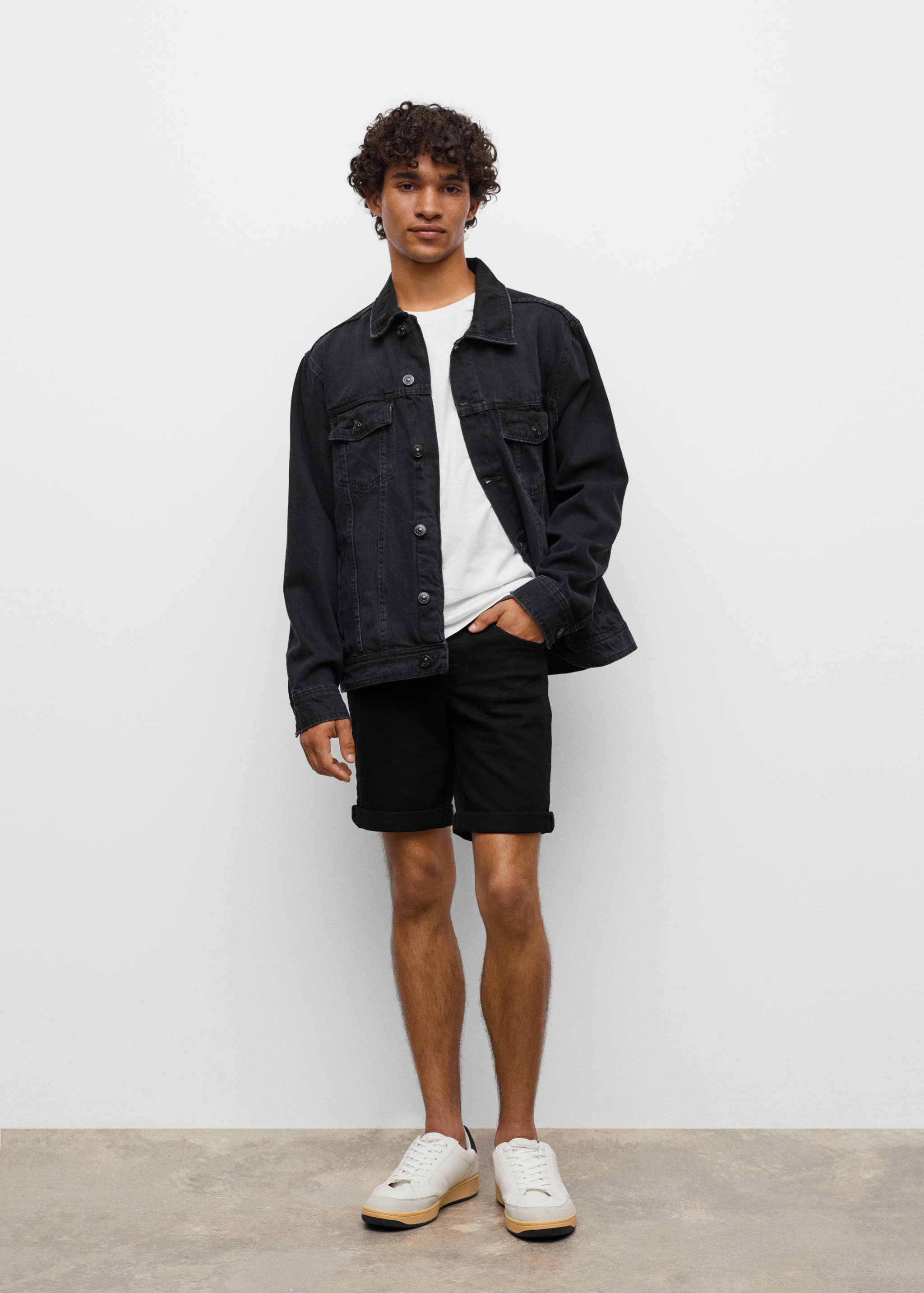 Bermudes denim cotó - Pla general