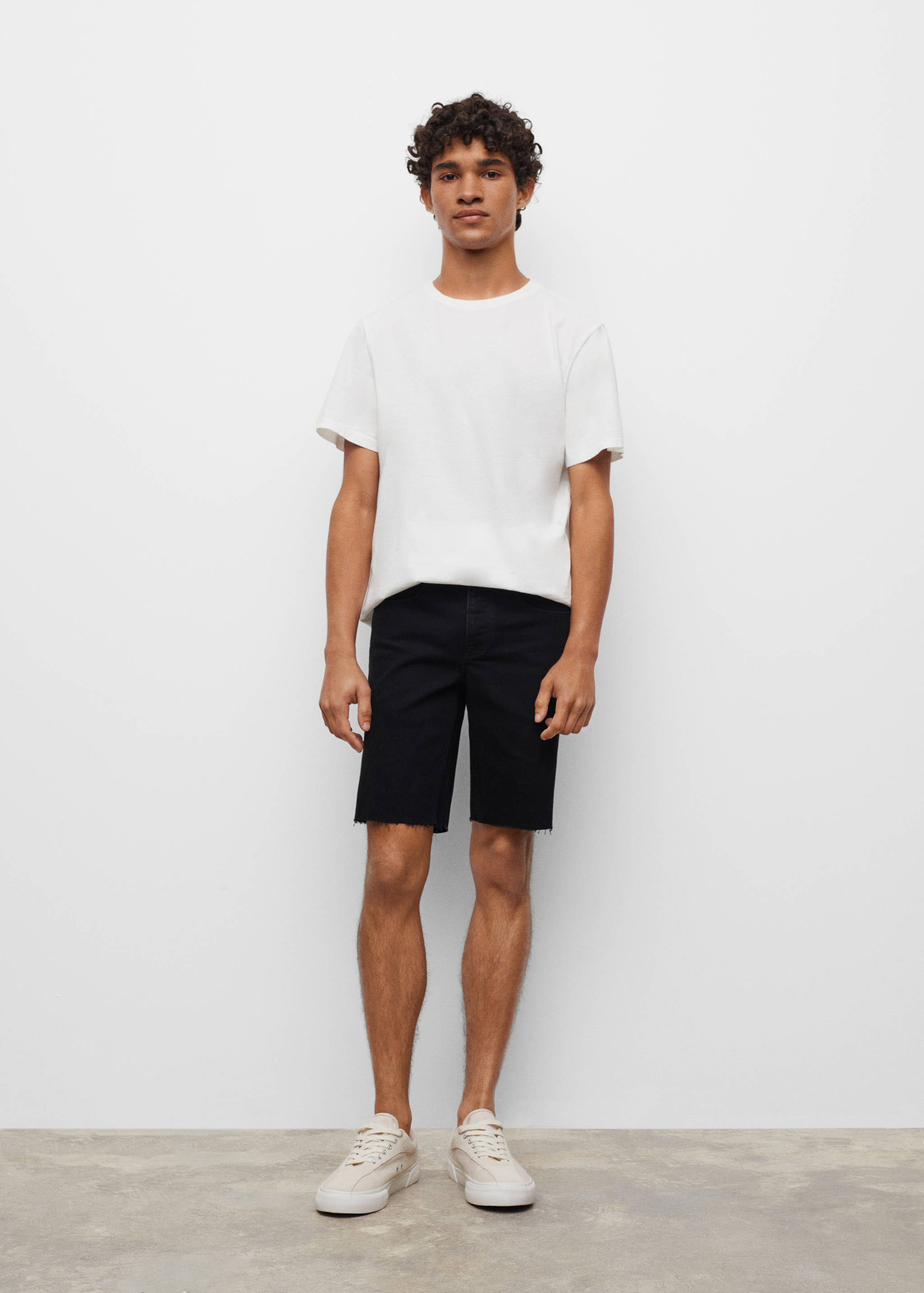 Frayed hem denim shorts - Medium plane