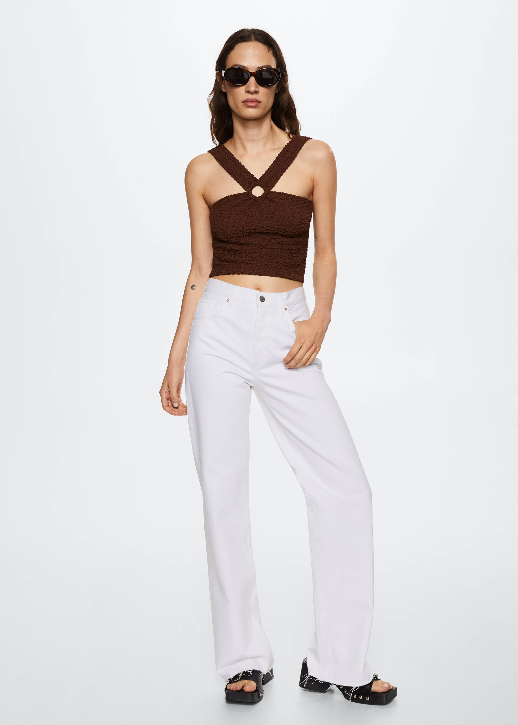 Textured crop top - General plane
