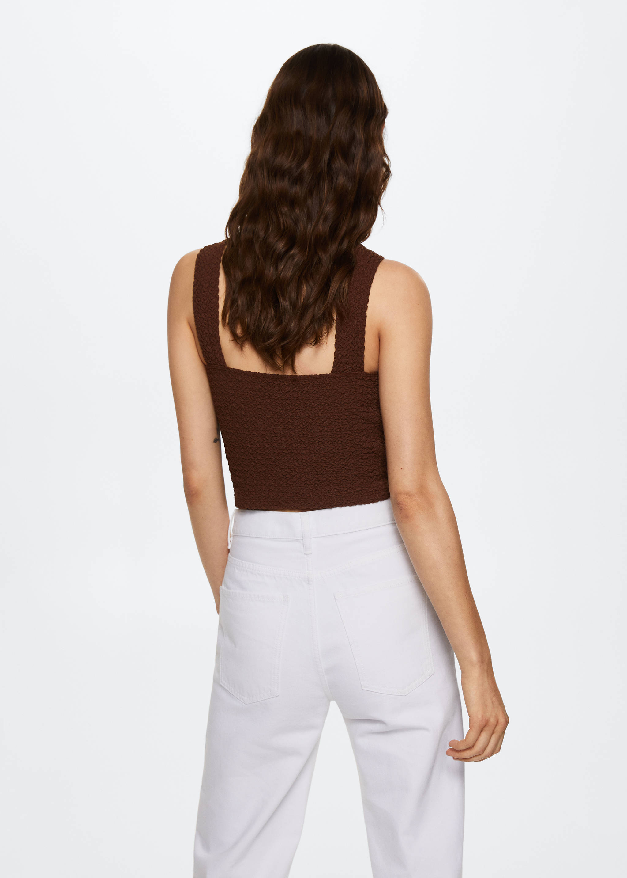 Textured crop top - Reverse of the article