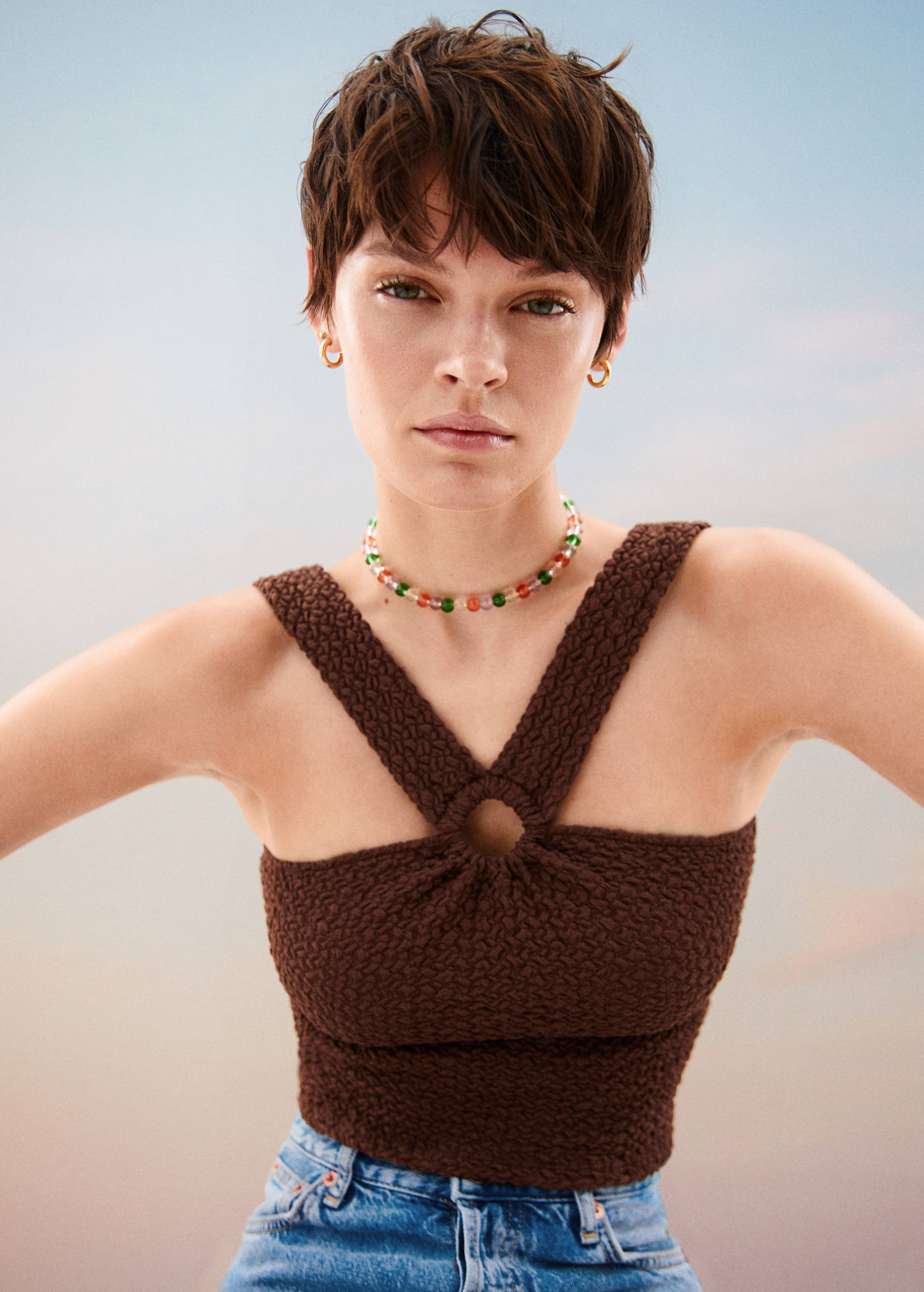 Textured crop top - Details of the article 6