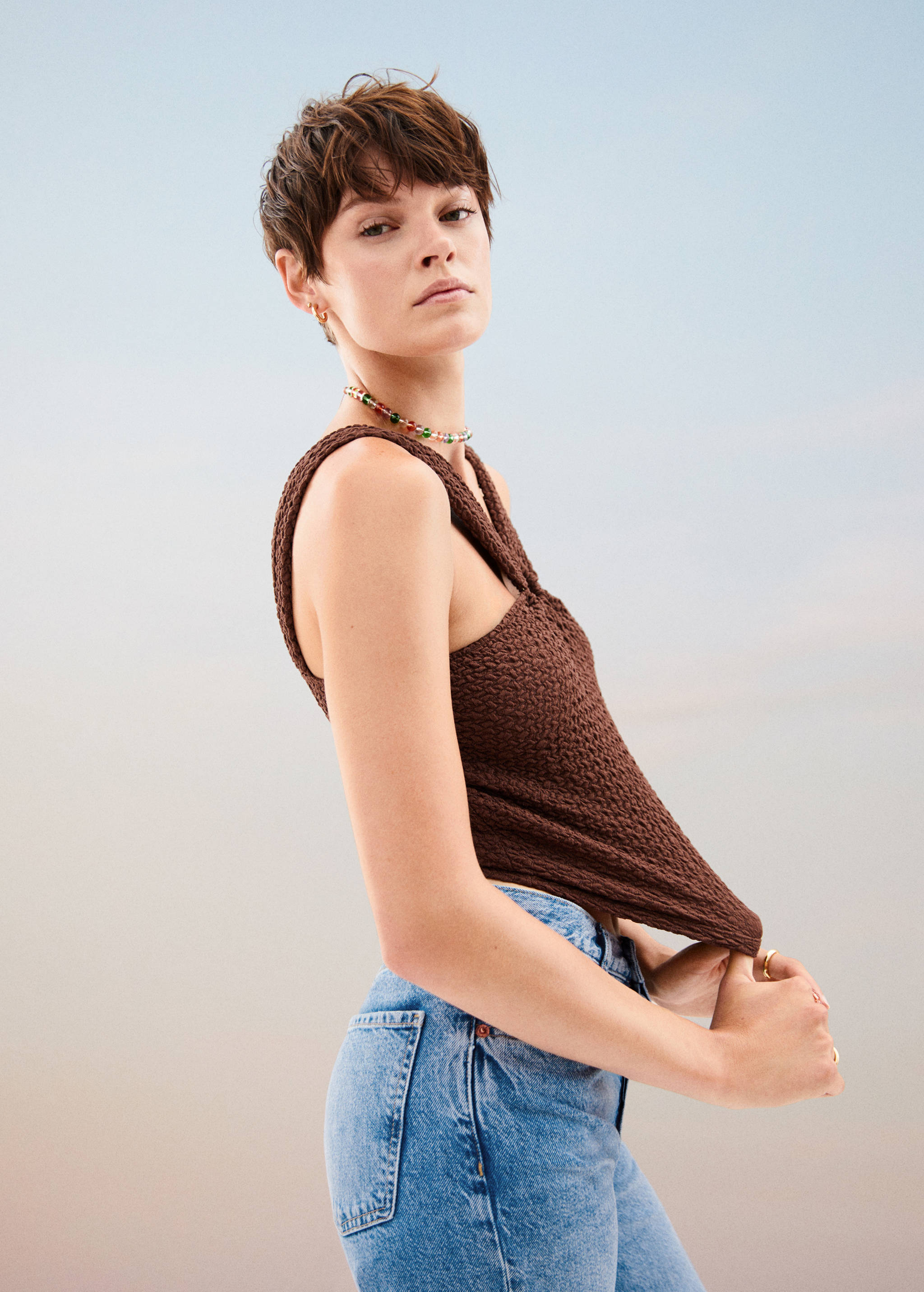 Textured crop top - Details of the article 7