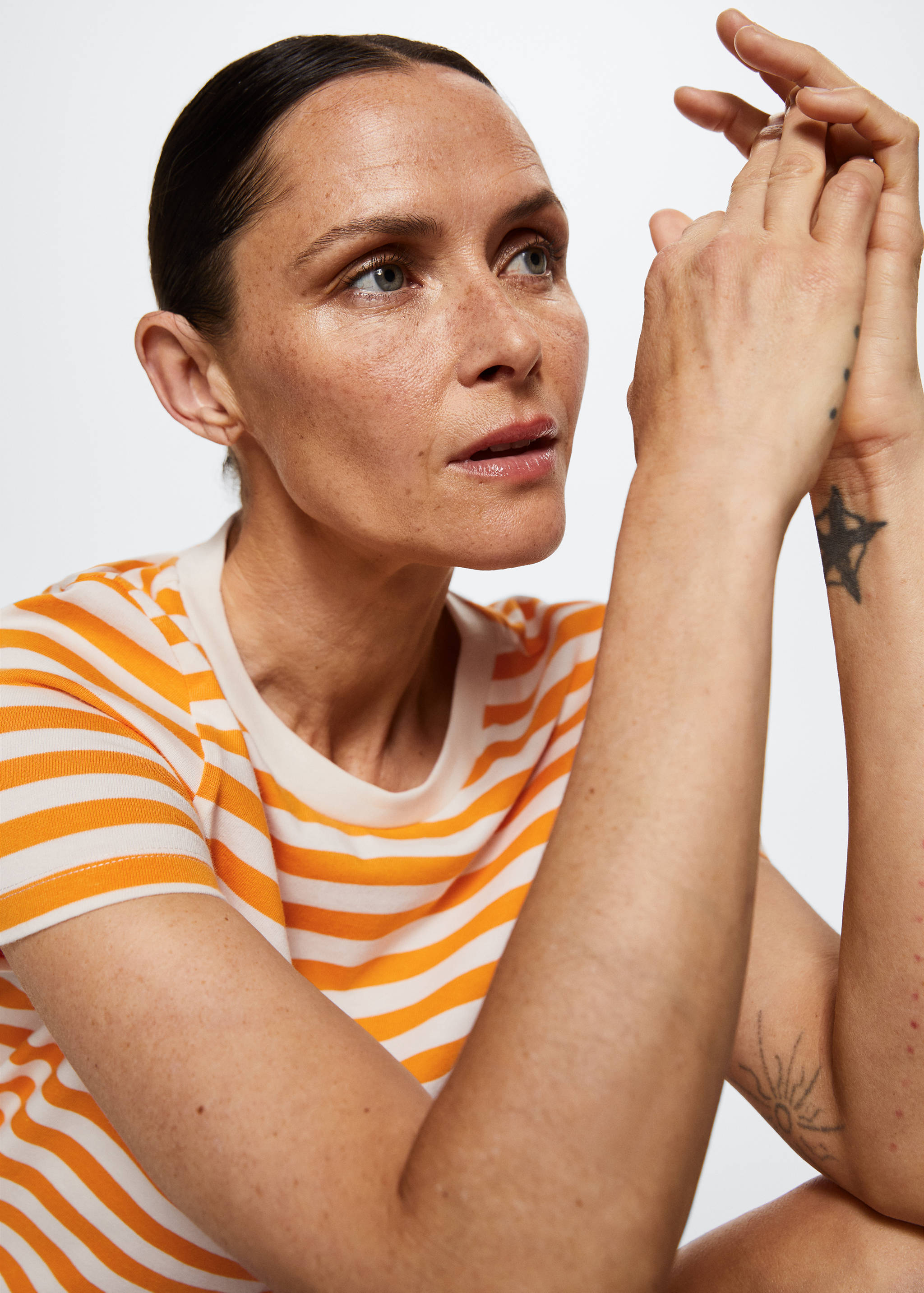 Striped cotton T-shirt - Details of the article 1