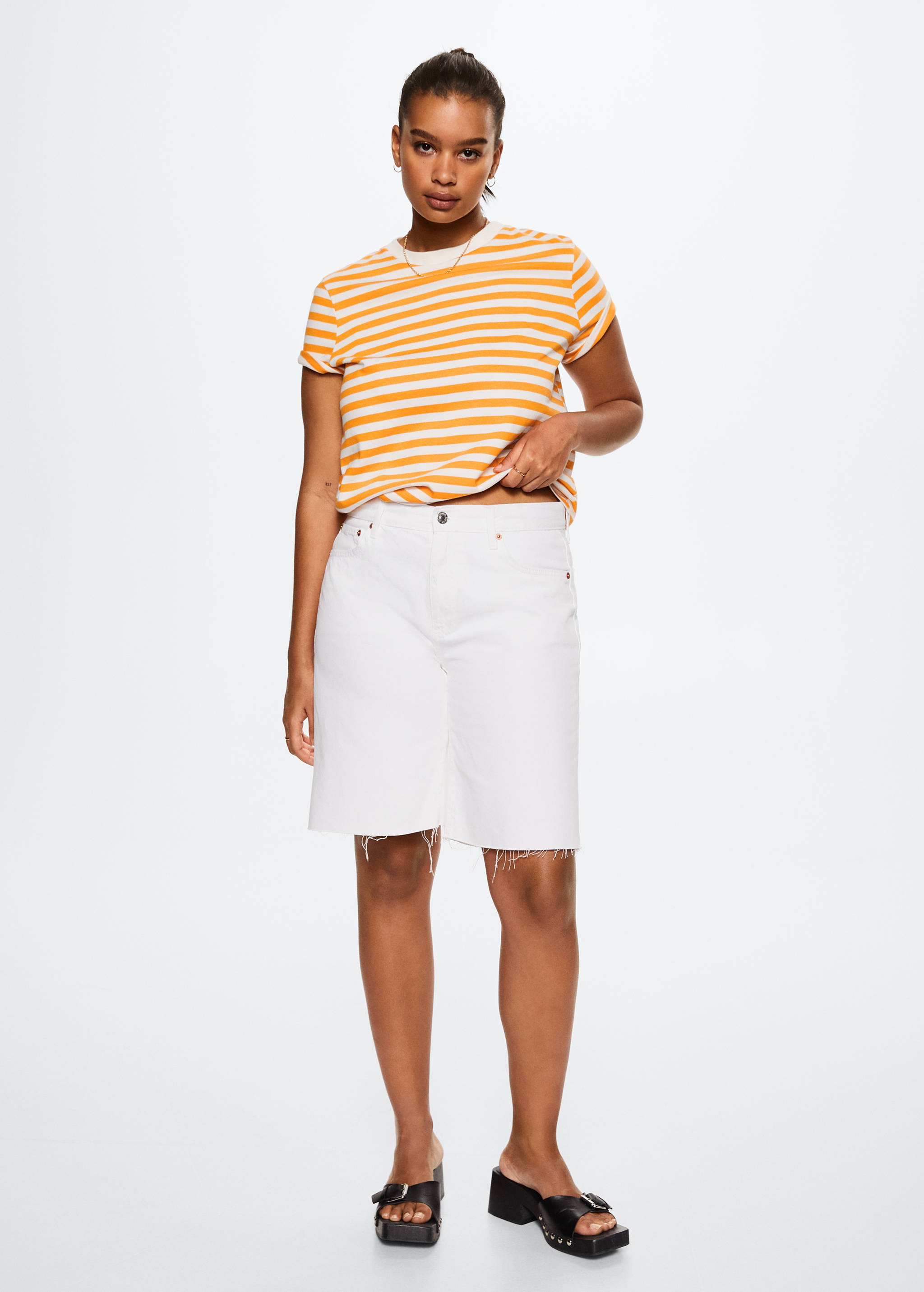 Striped cotton T-shirt - Details of the article 3