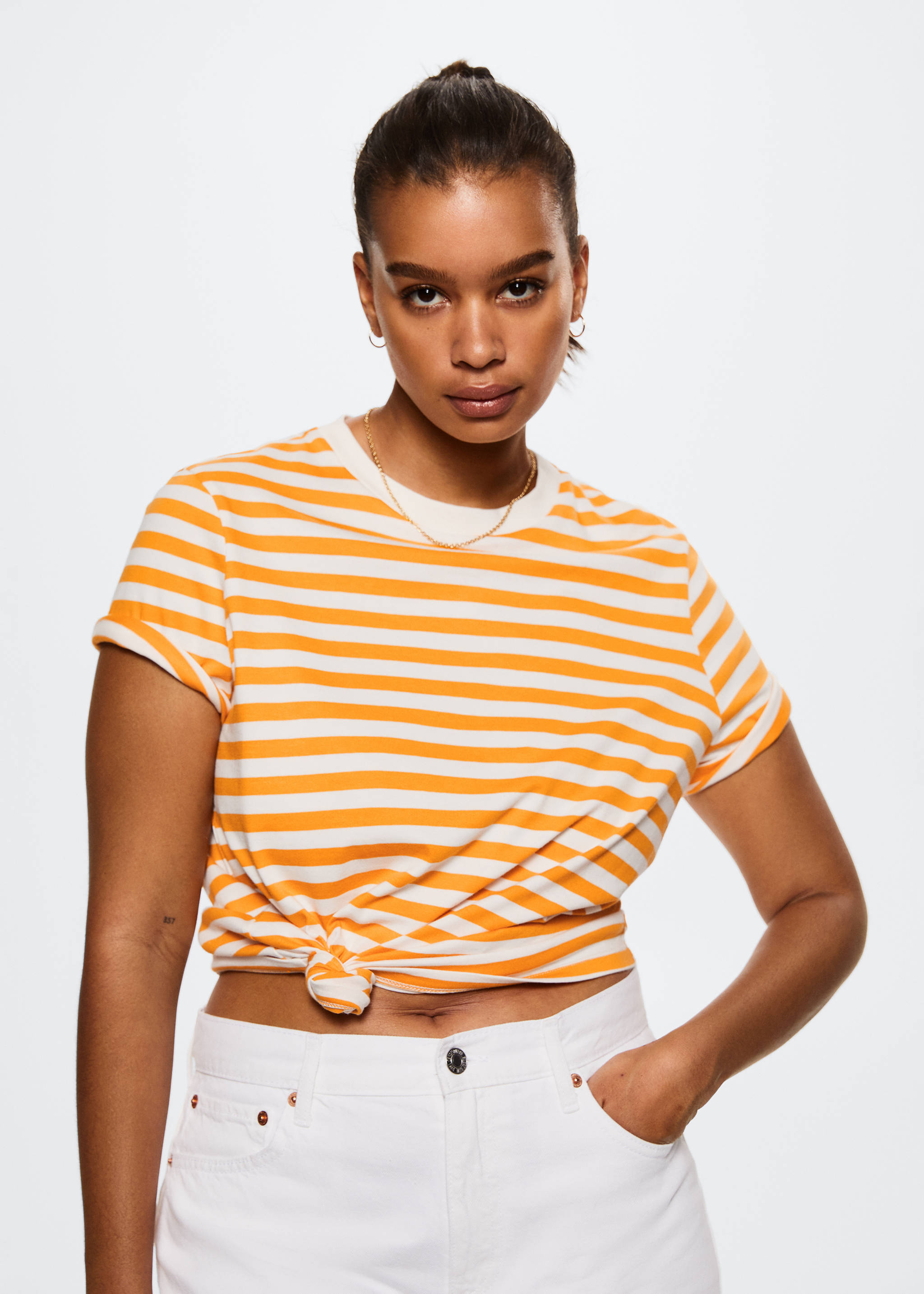 Striped cotton T-shirt - Details of the article 5