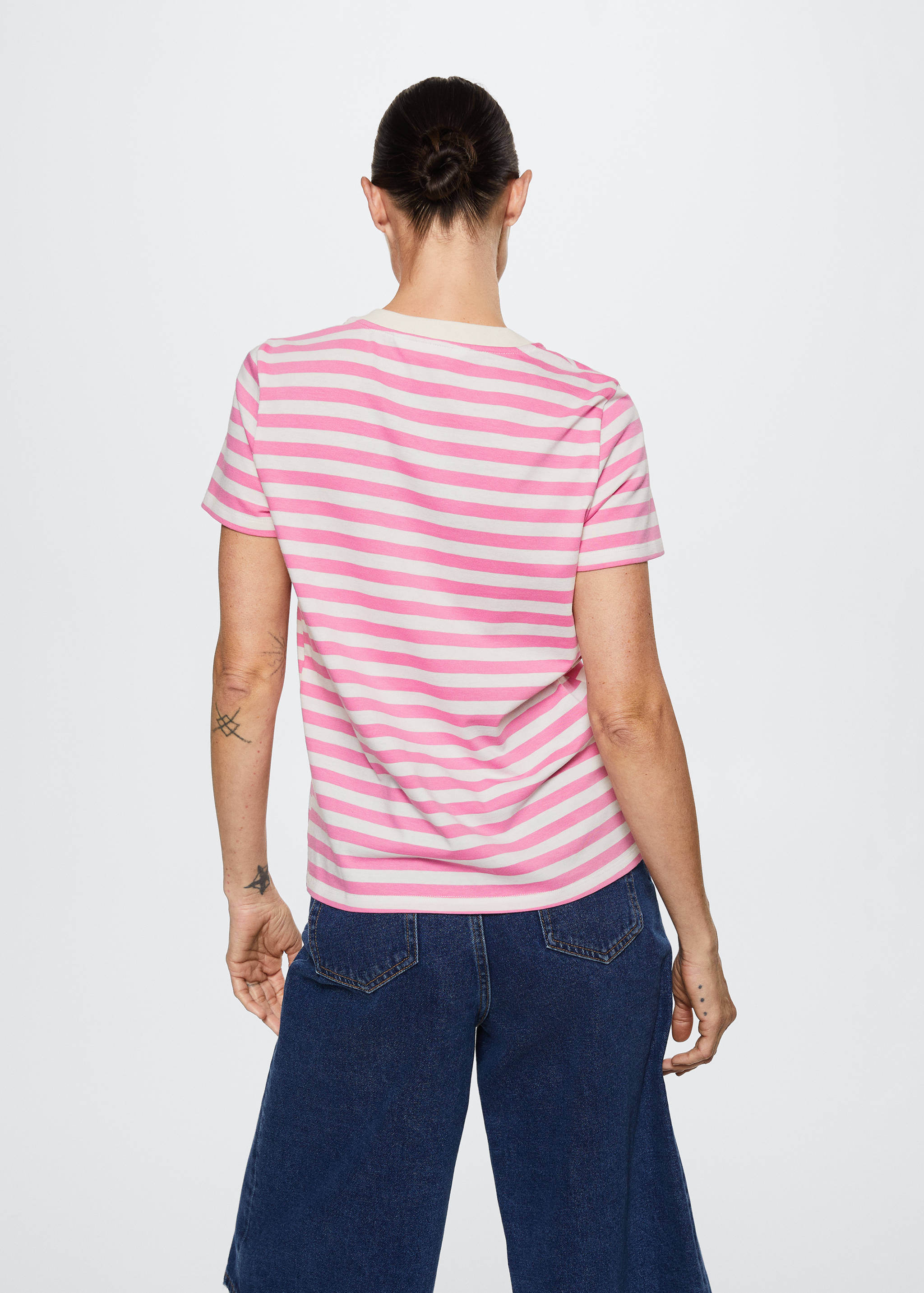 Striped cotton T-shirt - Reverse of the article