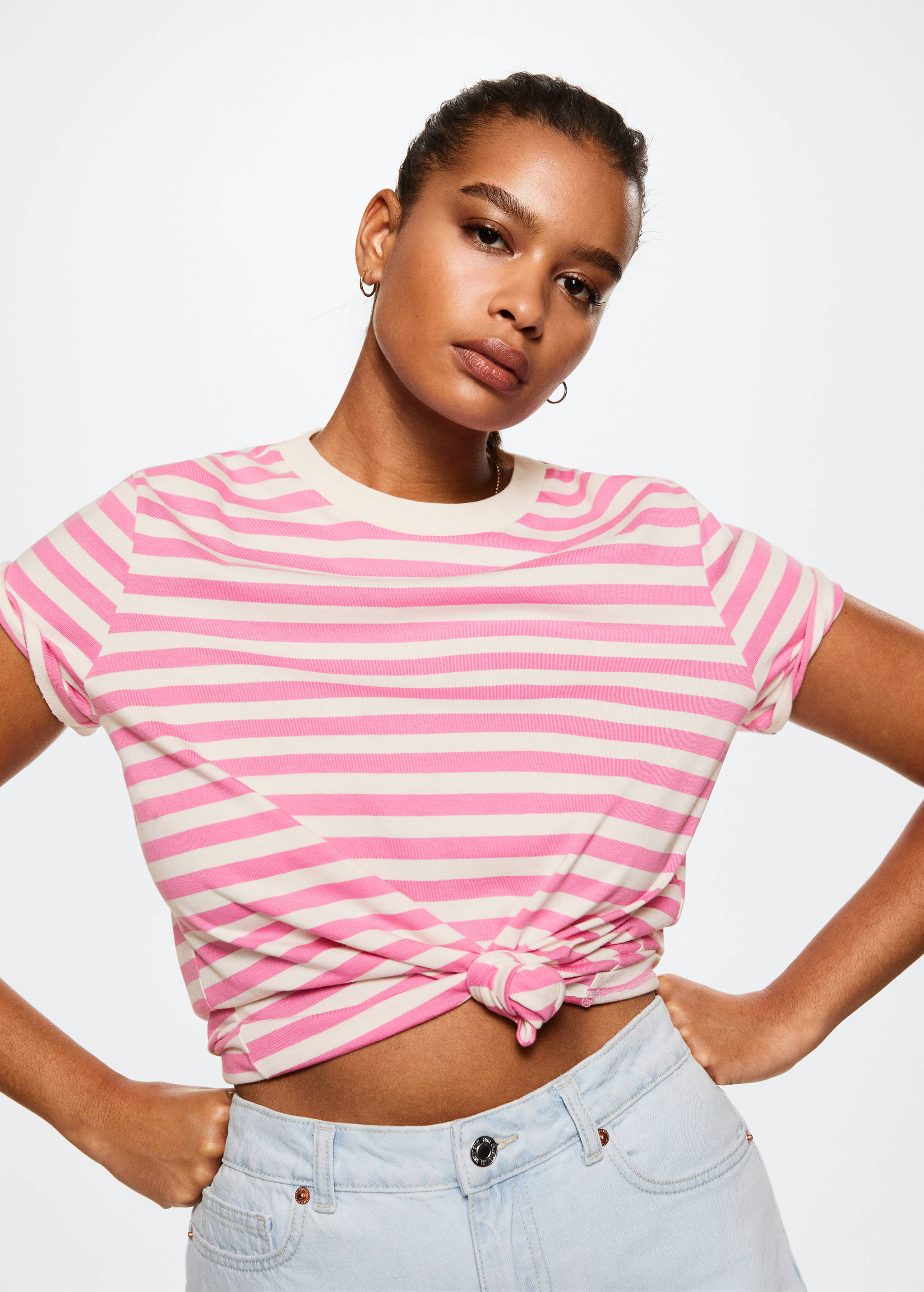 Striped cotton T-shirt - Details of the article 4