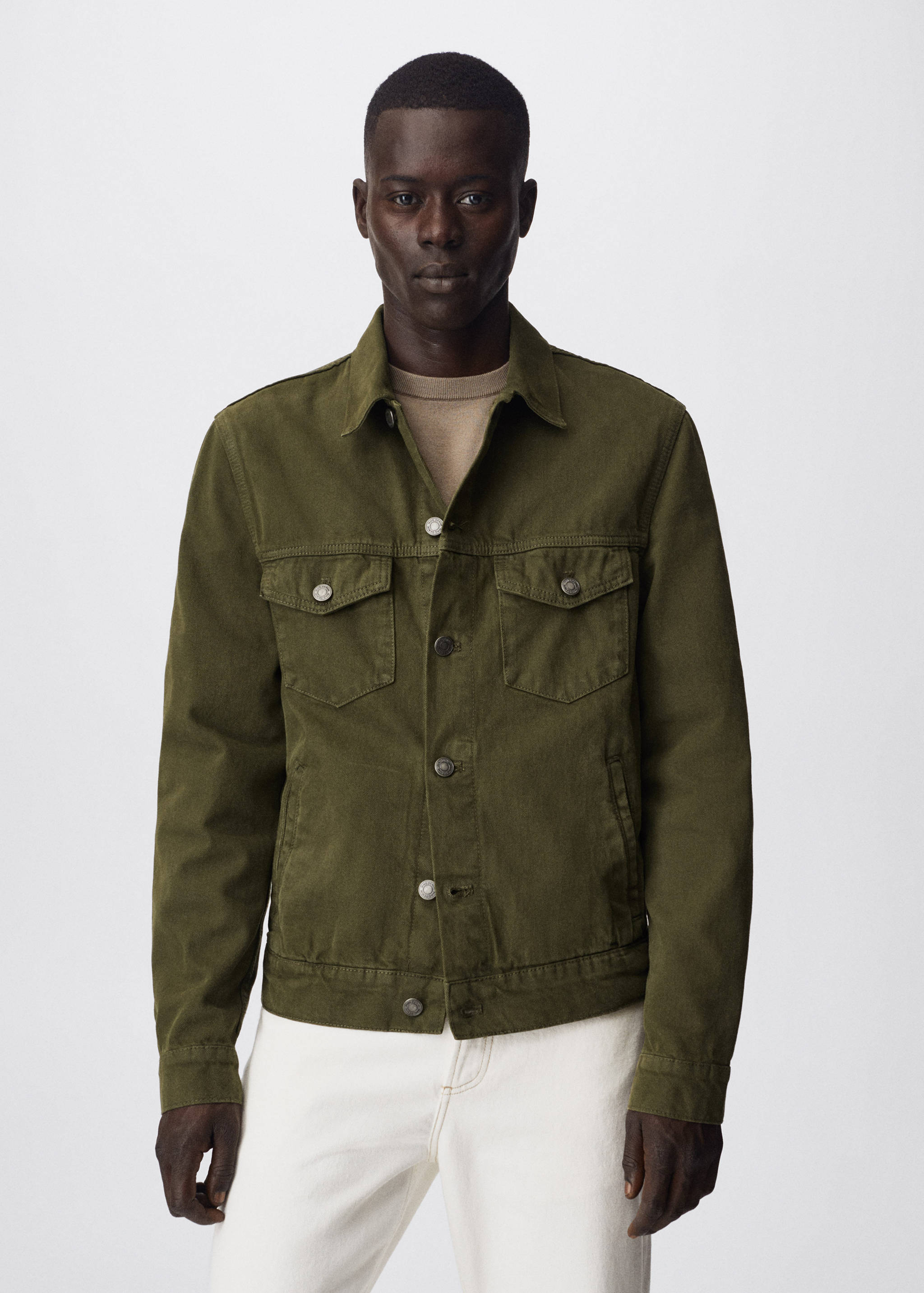Blouson jean poches - Plan moyen