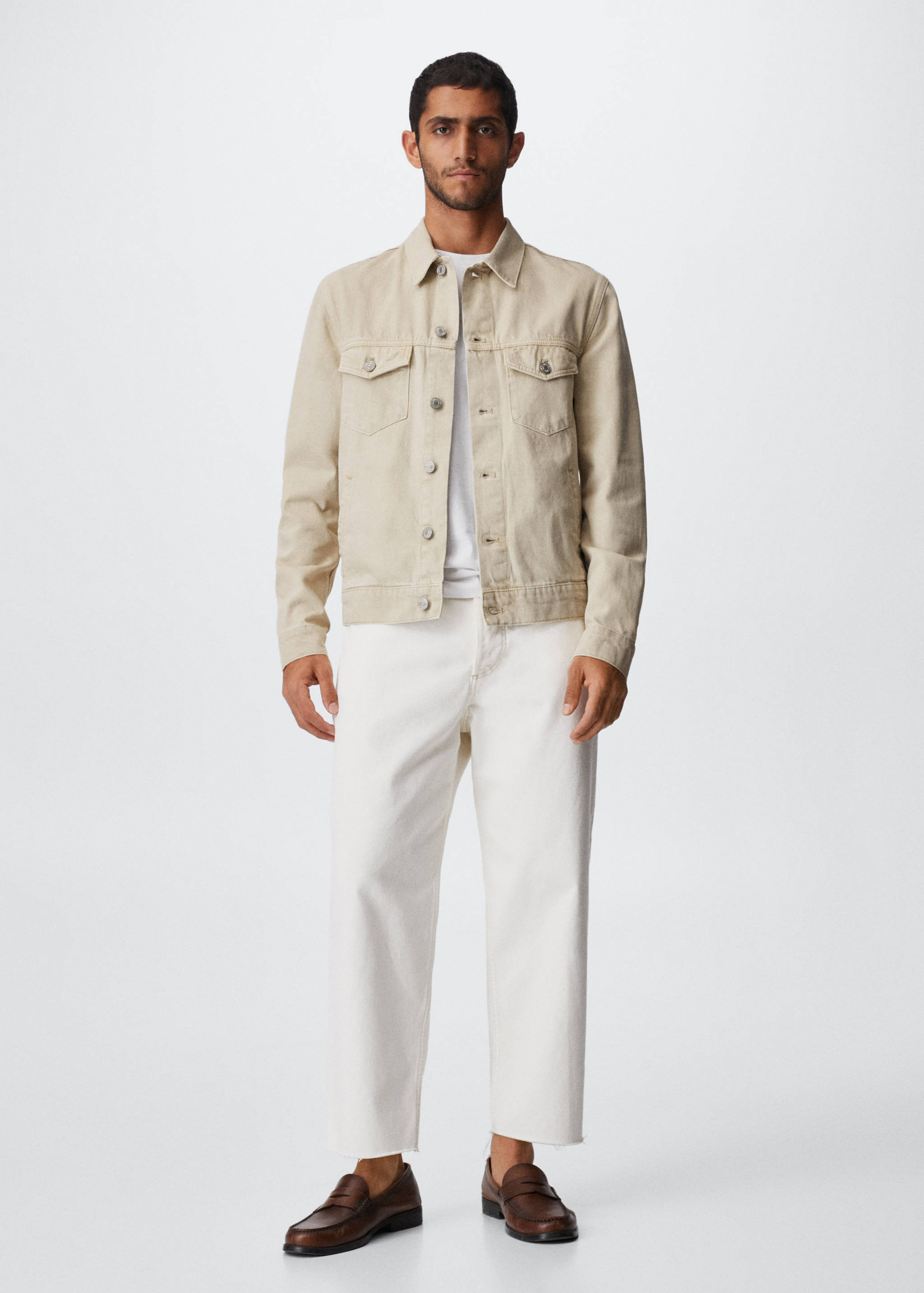 Blouson denim beige - Plan général