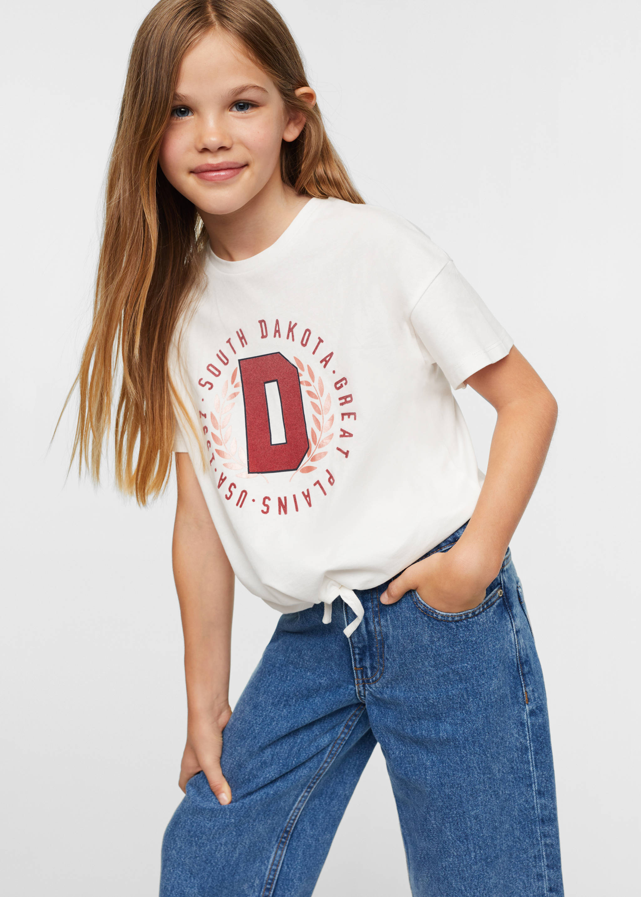 Mönstrad t-shirt med knyt - Detaljer om artikeln 1